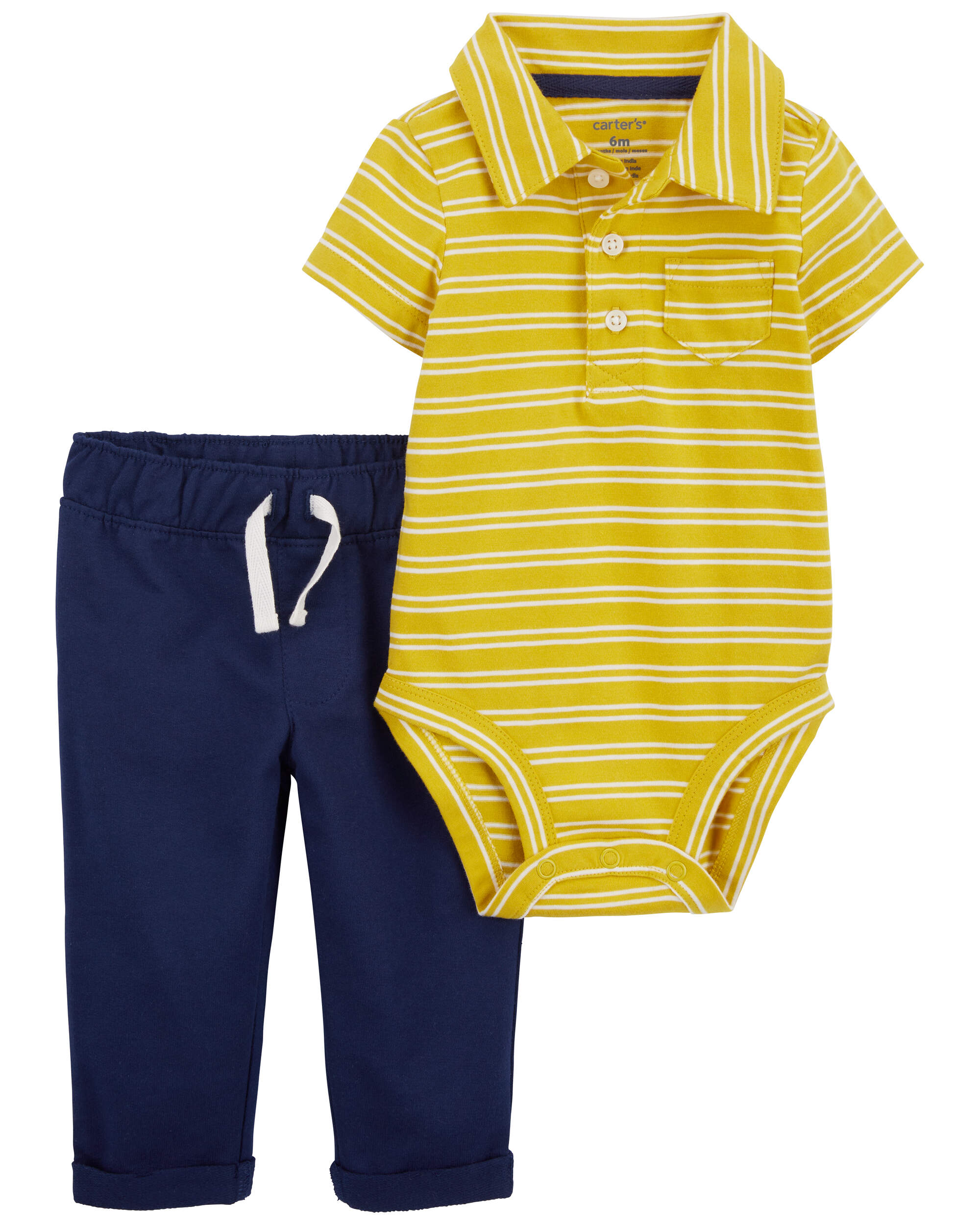 Carter's Baby 2-Piece Striped Hooded Bodysuit Pant Set