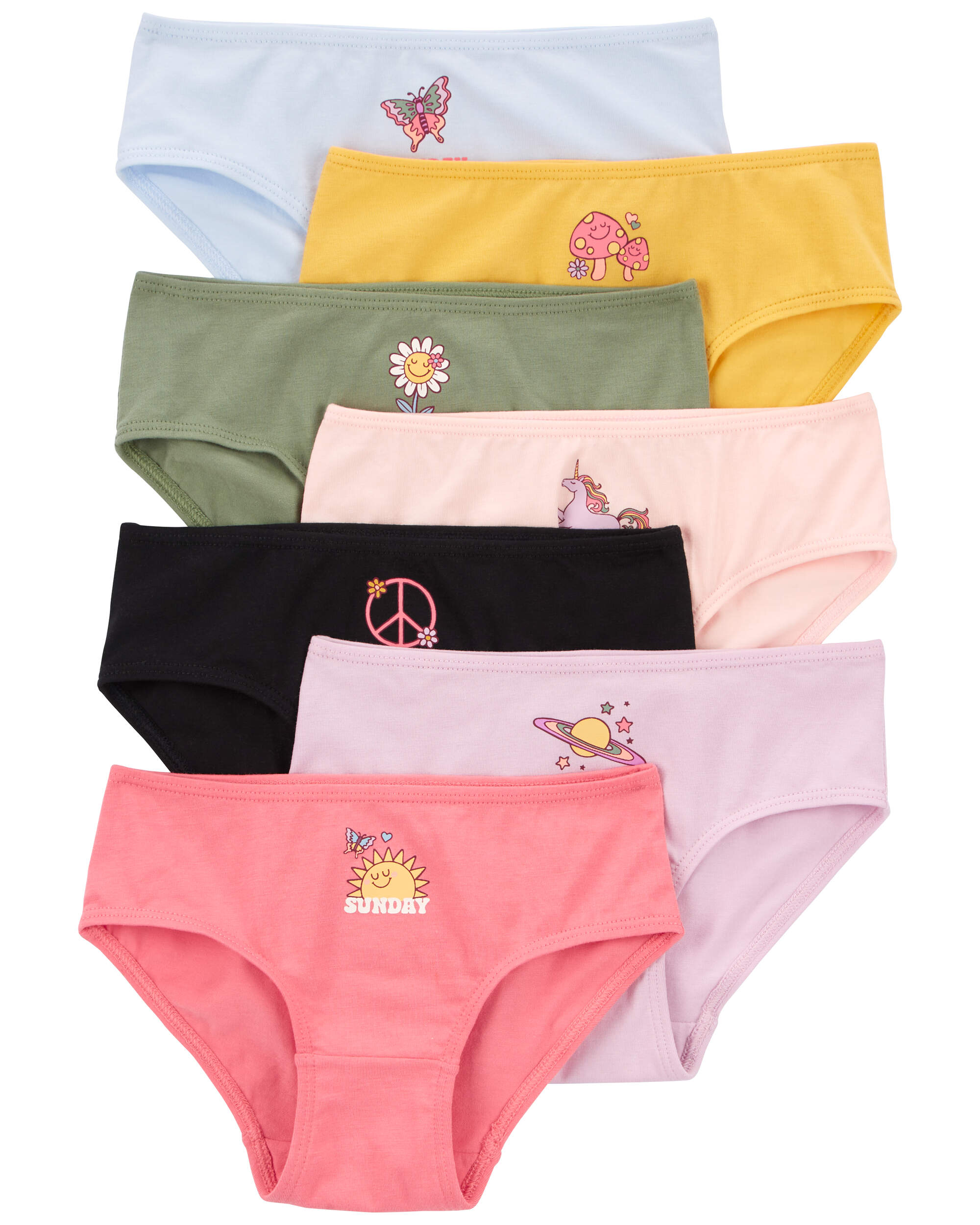 Kid 7-Pack Weekdays Hipster Stretch Cotton Undies