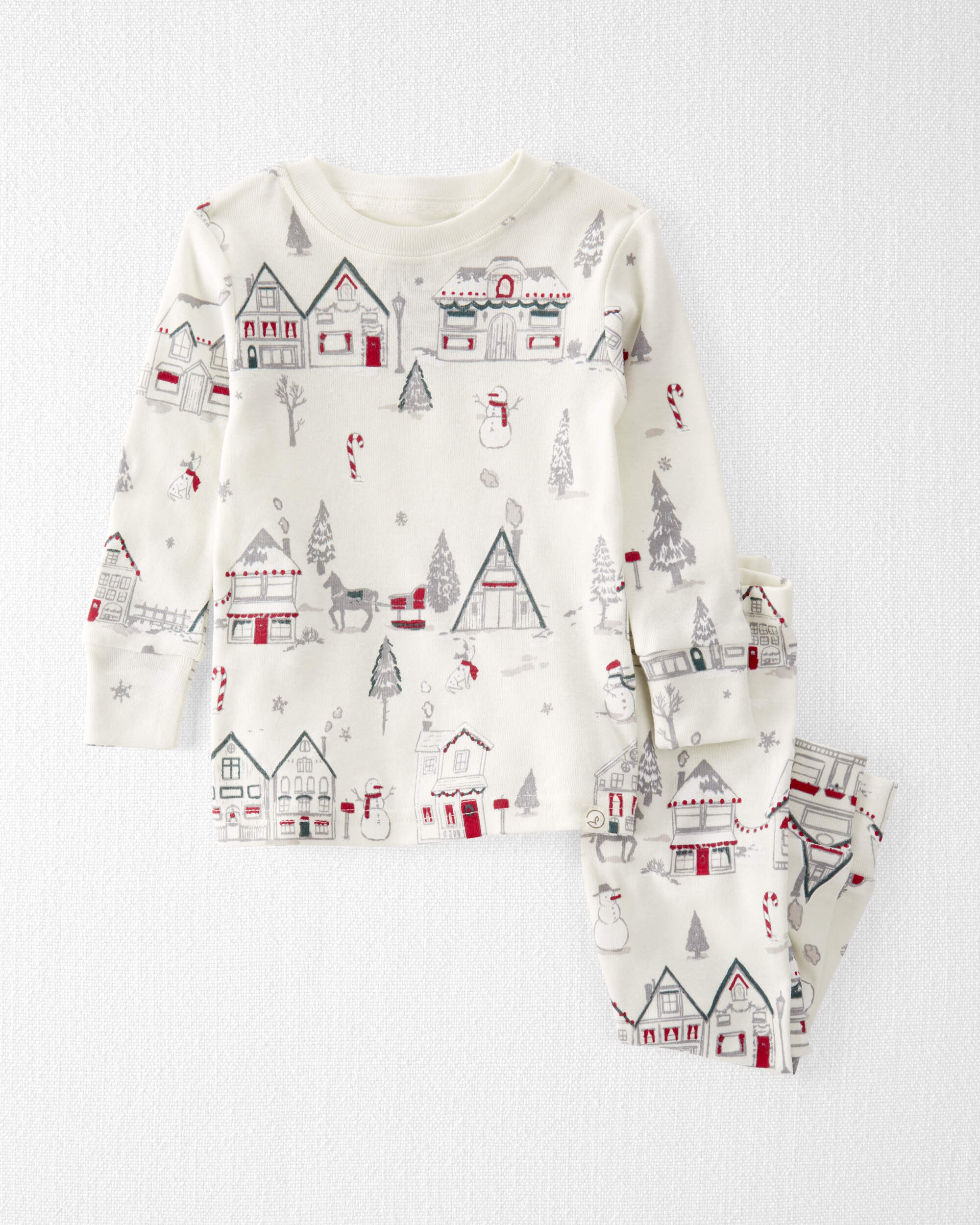 Baby Organic Cotton Holiday Print Pyjamas Set