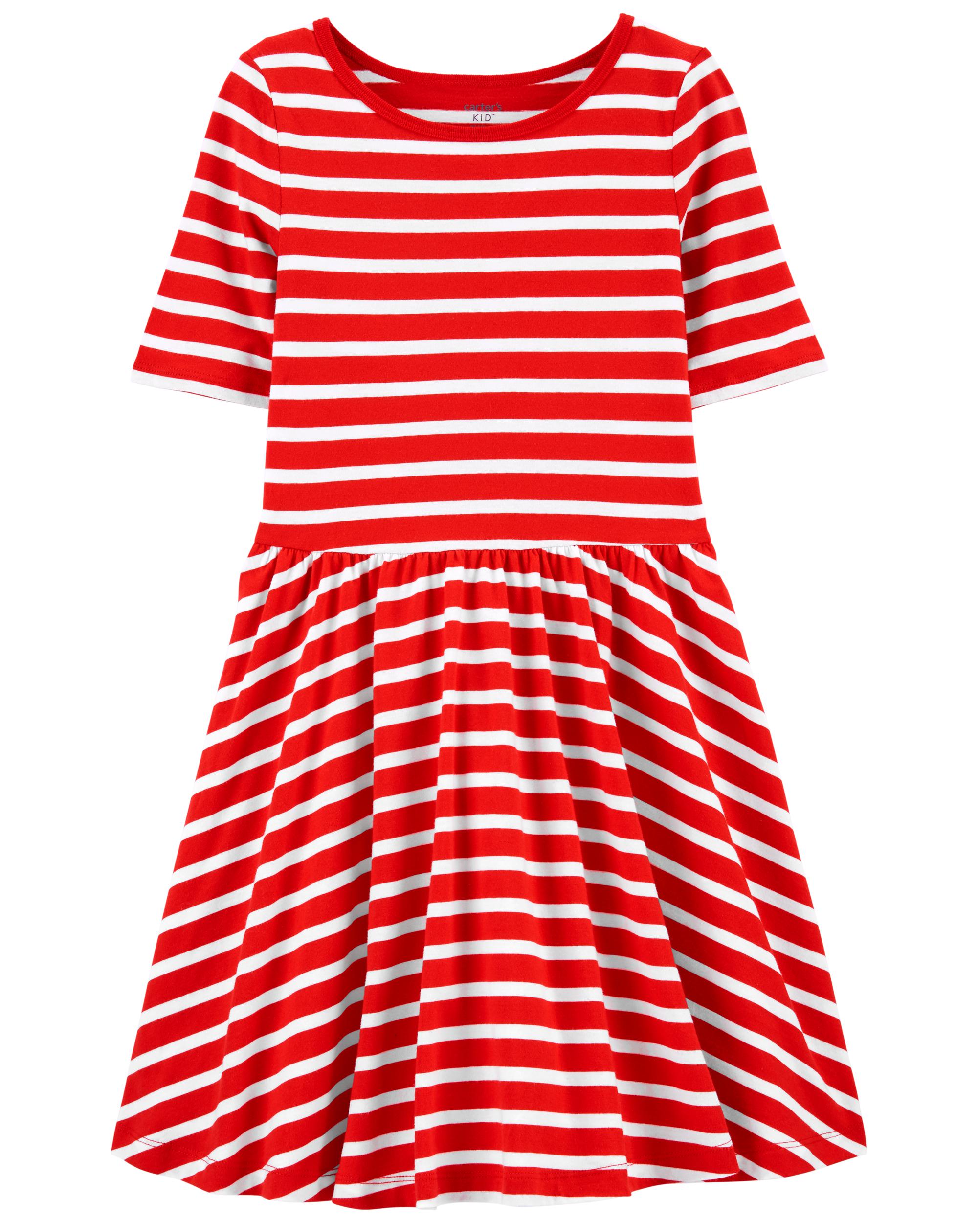 Red Striped Jersey Dress