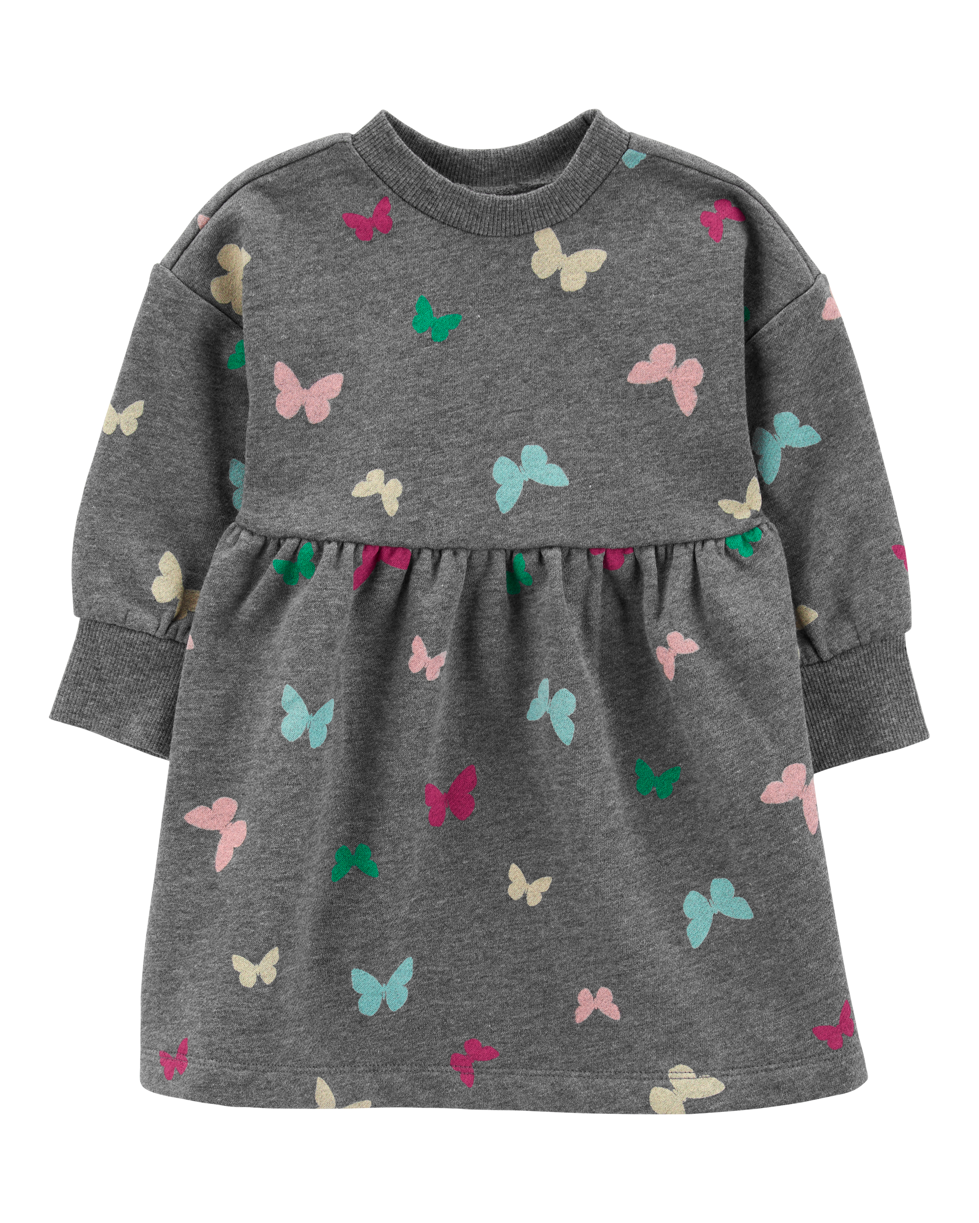 Baby Butterfly Long-Sleeve Velour Dress