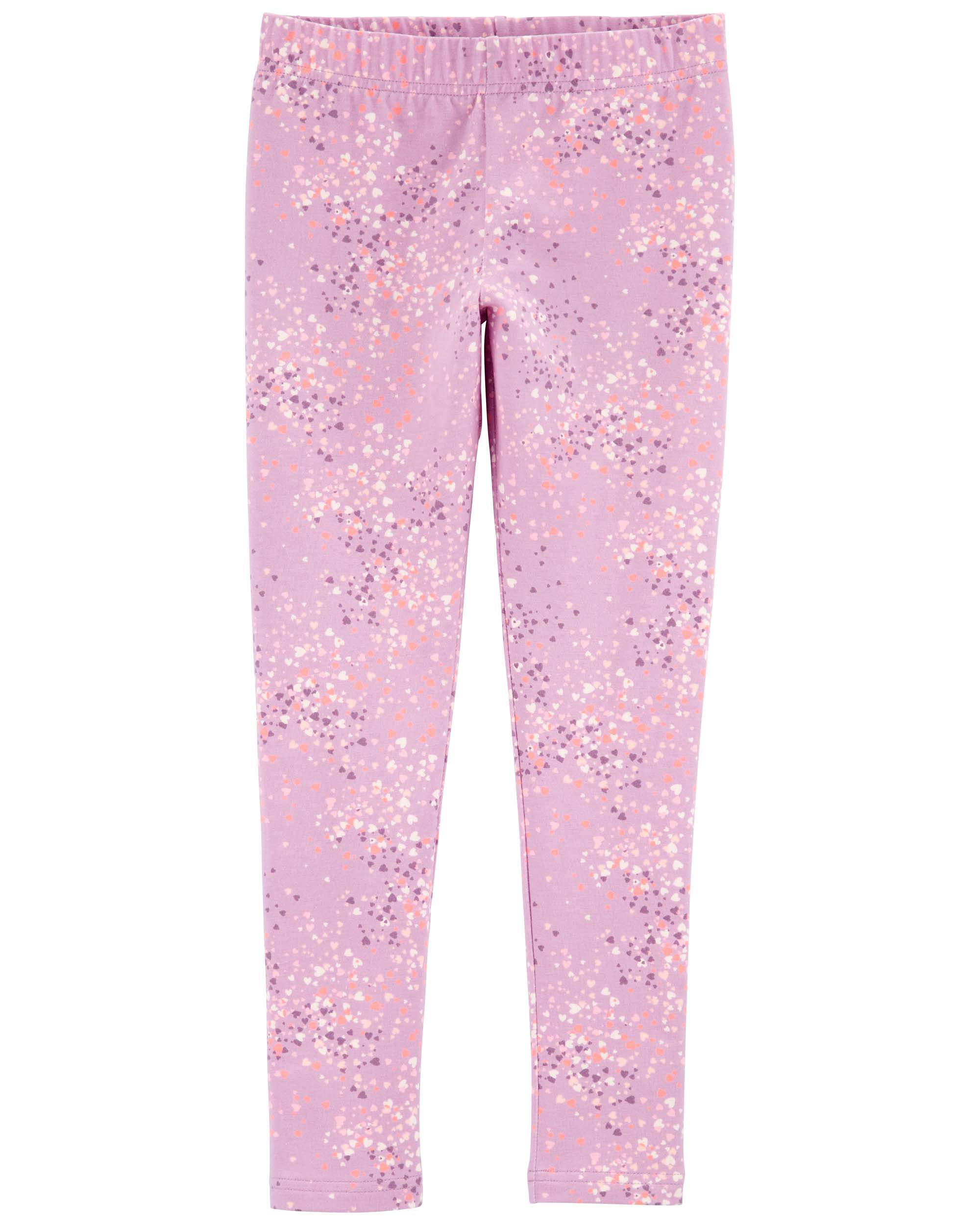  Lands' End Girls Sparkle Fleece Lined Leggings Hot Pink Doodle  Heart Kids Large: Clothing, Shoes & Jewelry