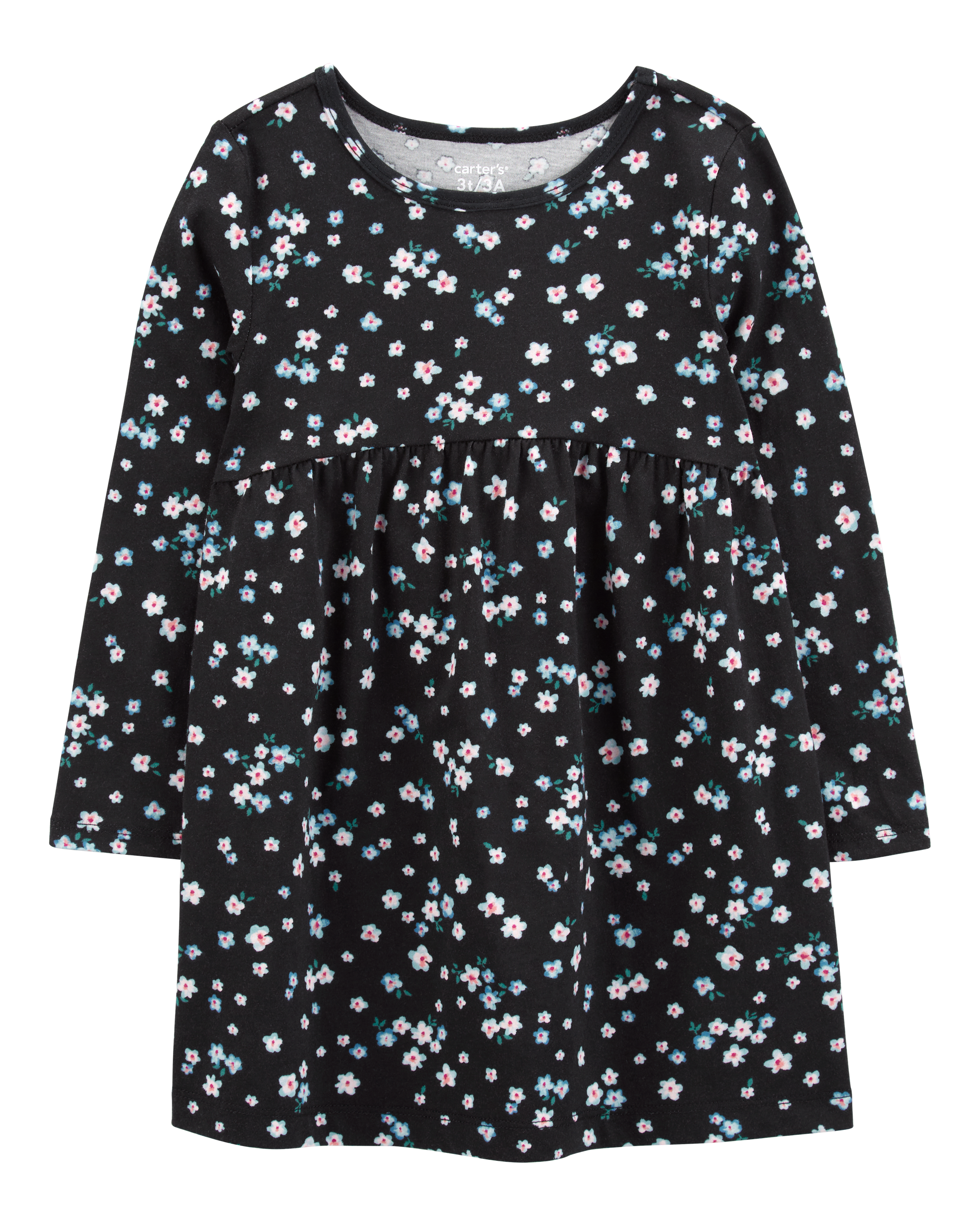 Toddler Floral Long-Sleeve Jersey Dress