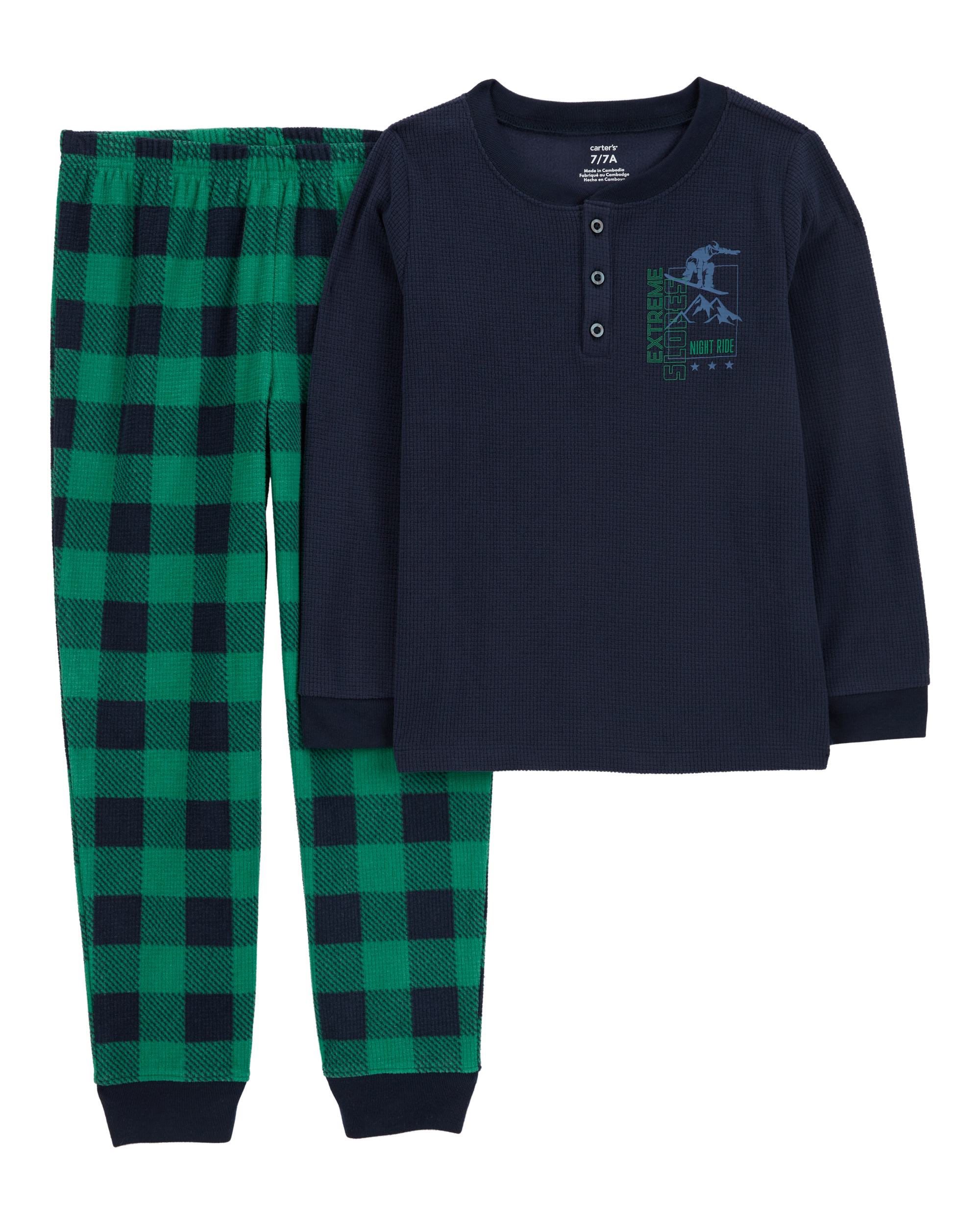 Kid 2-Piece Plaid Fleece Pyjama Set