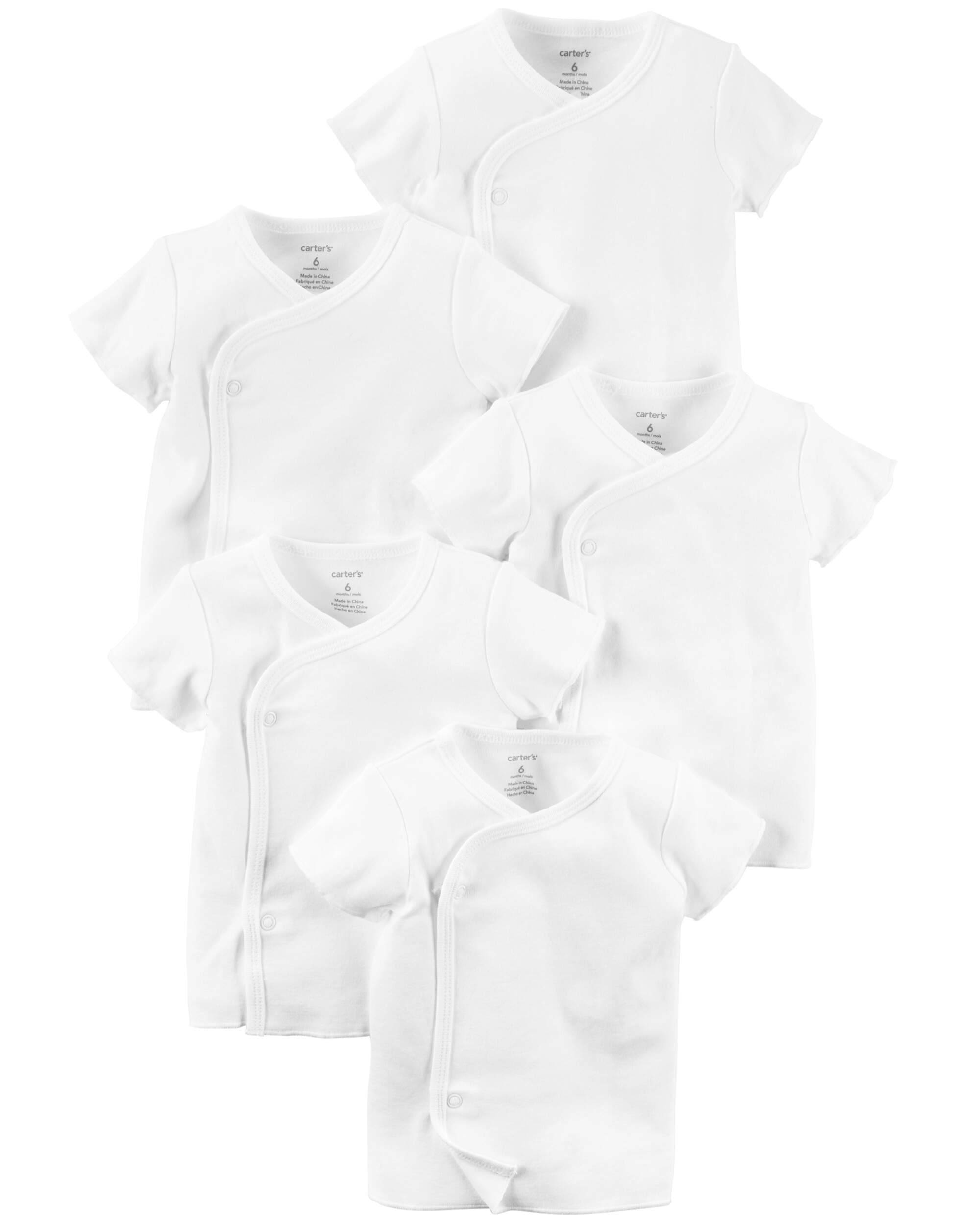 Bébé Emballage multiple 5 t-shirts avec boutons-pression en biais