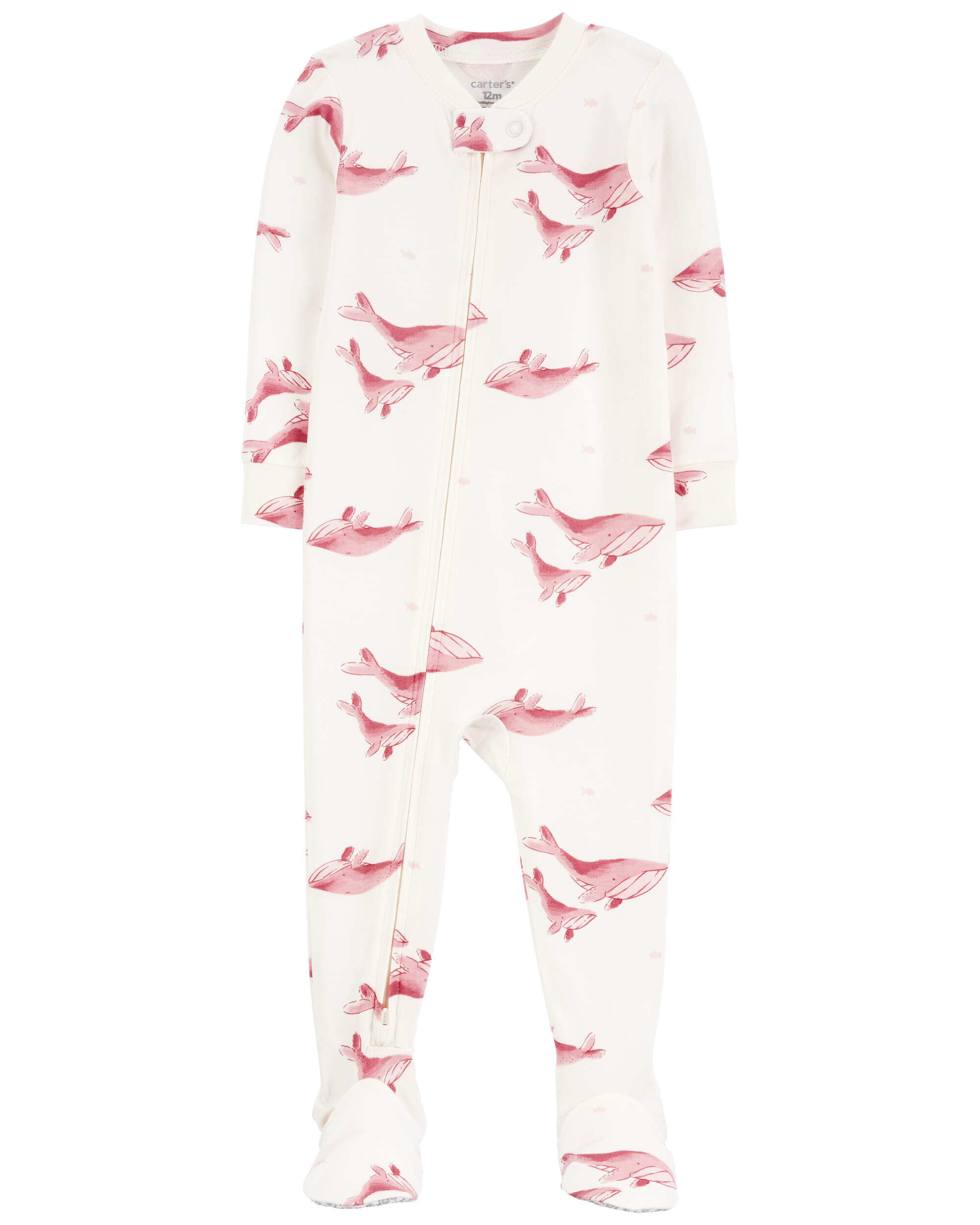 Baby 1-Piece Whale Print PurelySoft Footie Pyjamas