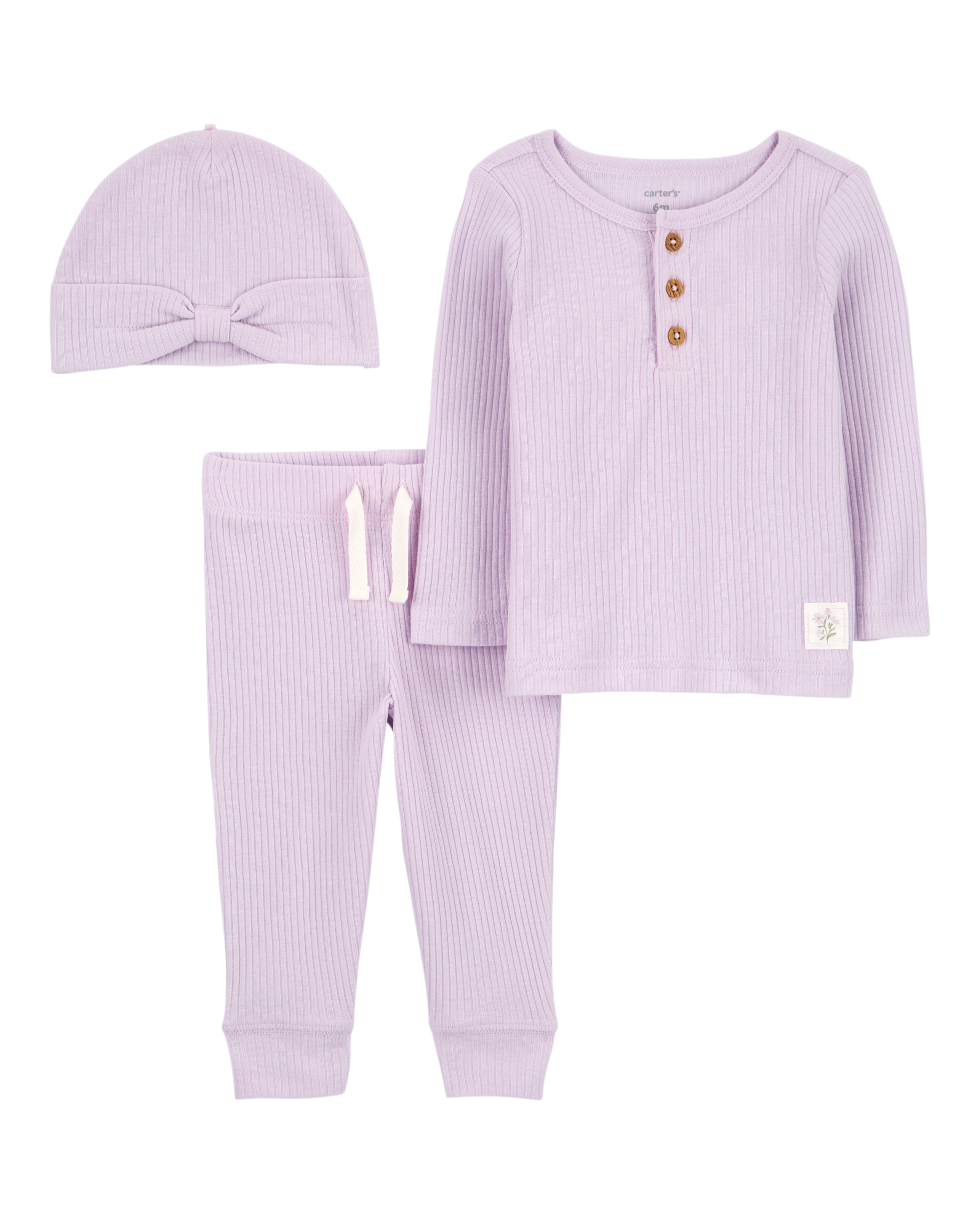 Baby 3-Piece Drop Needle Outfit Set