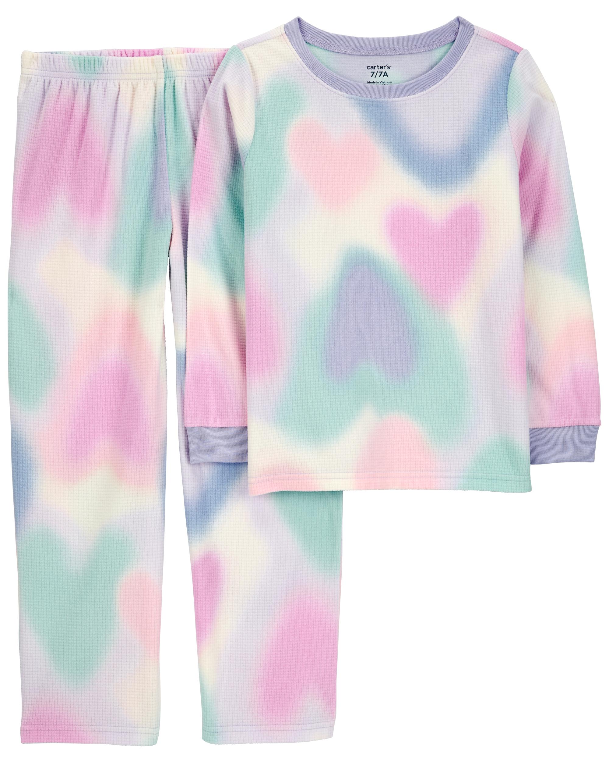 2-Piece Heart Space Dye Fleece Pyjamas