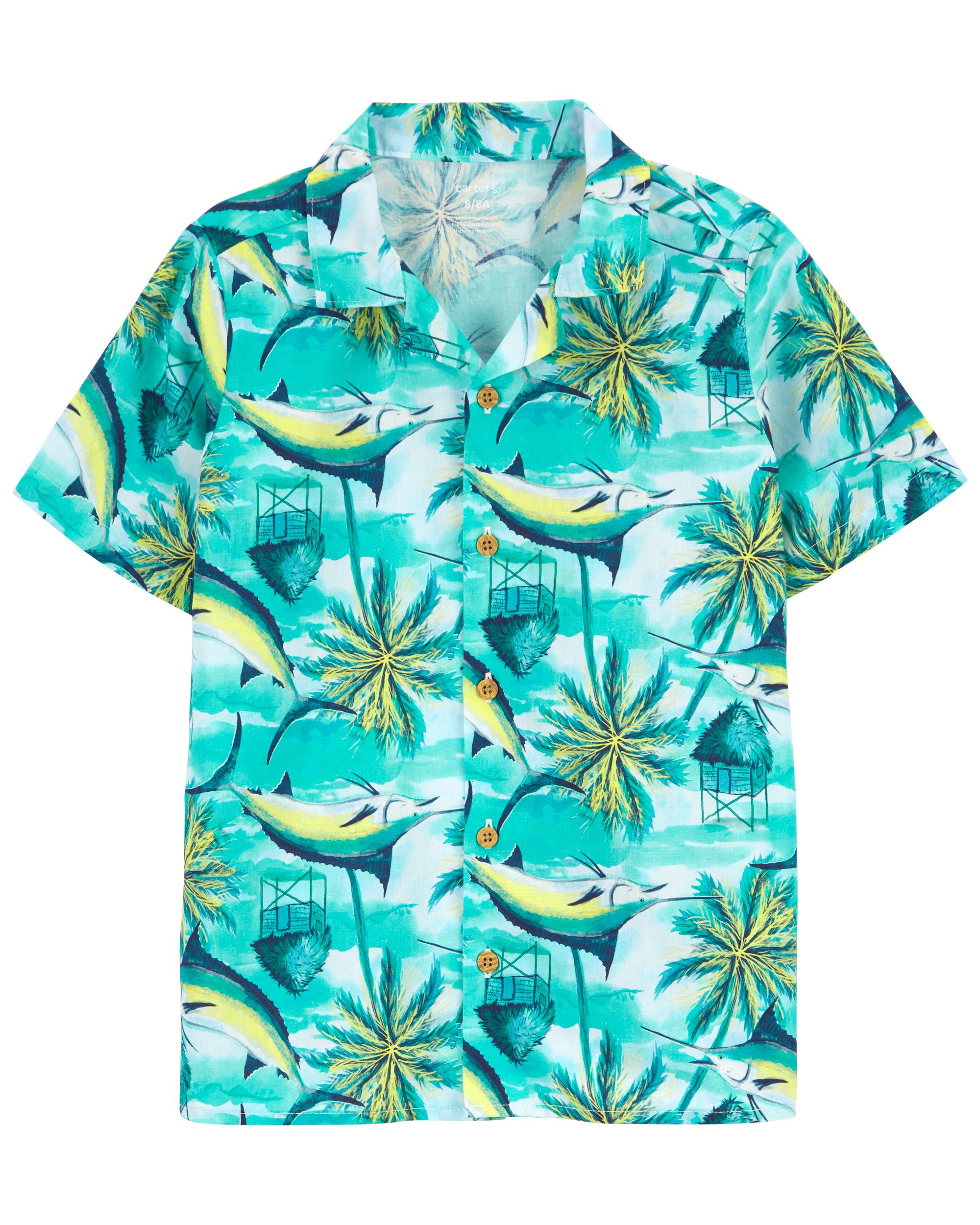 Tropical Button-Front Shirt