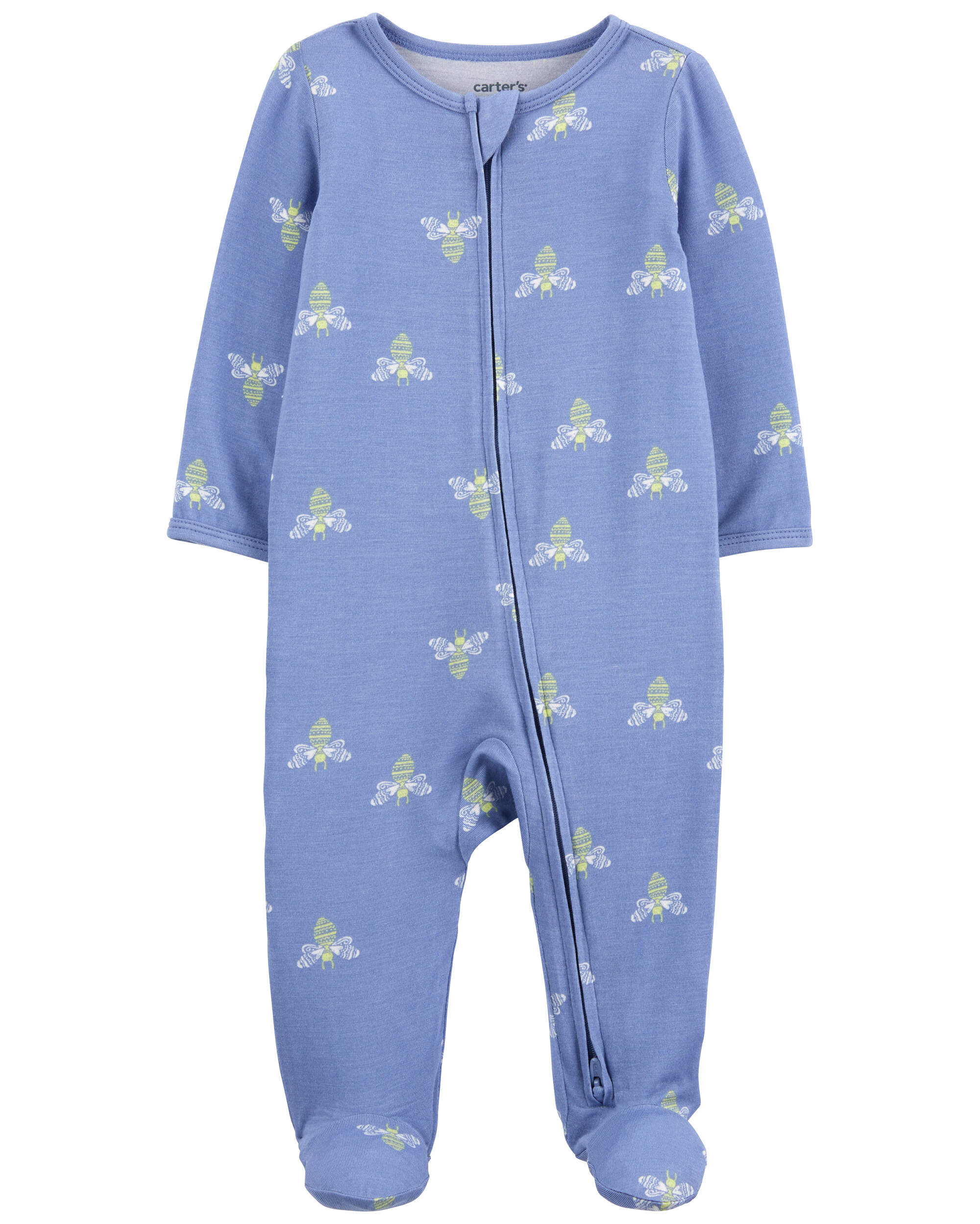 Baby Bee Print 2-Way Zip  Sleeper Pyjamas