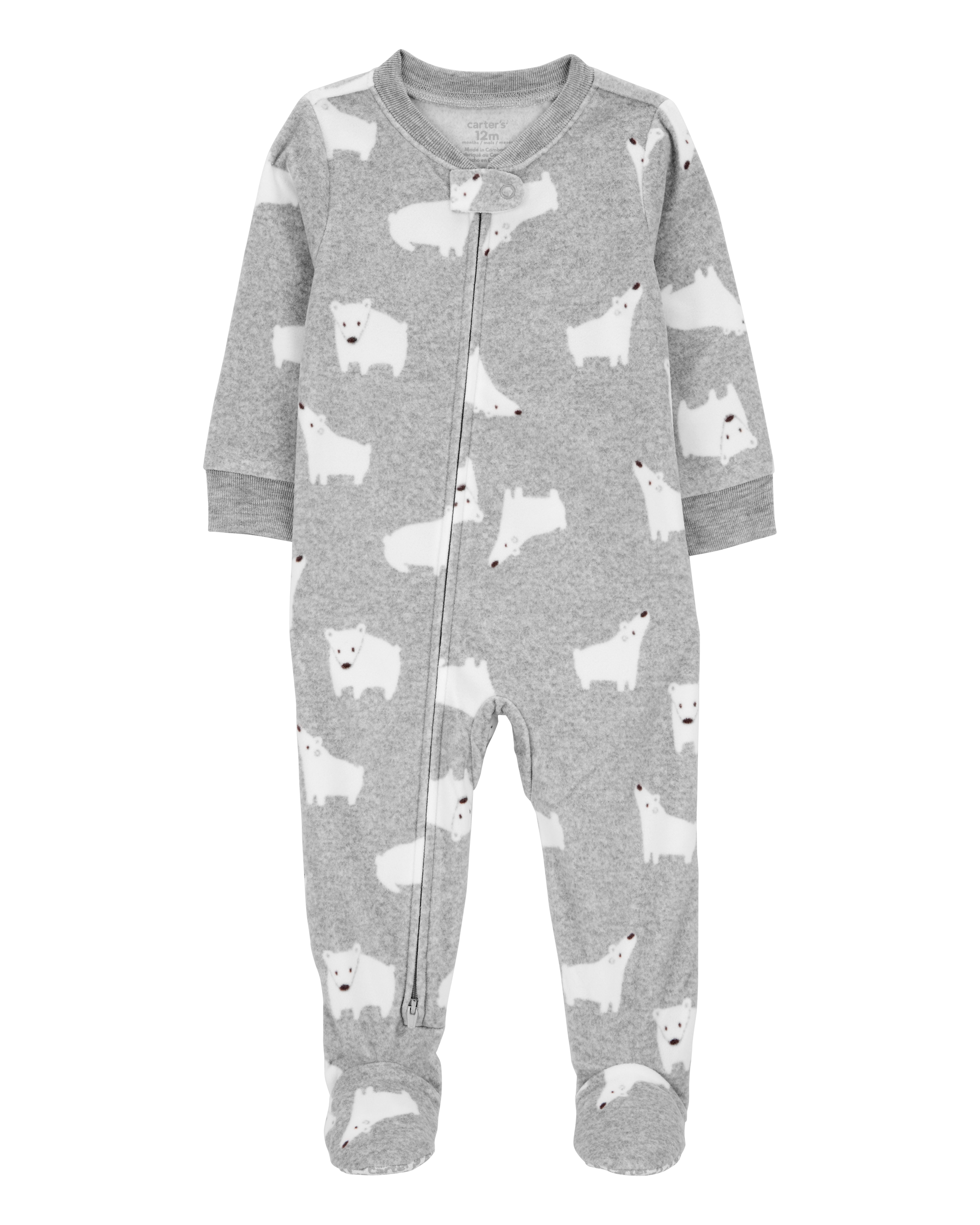 Baby 1-Piece Polar Bear Fleece Footie Pyjamas