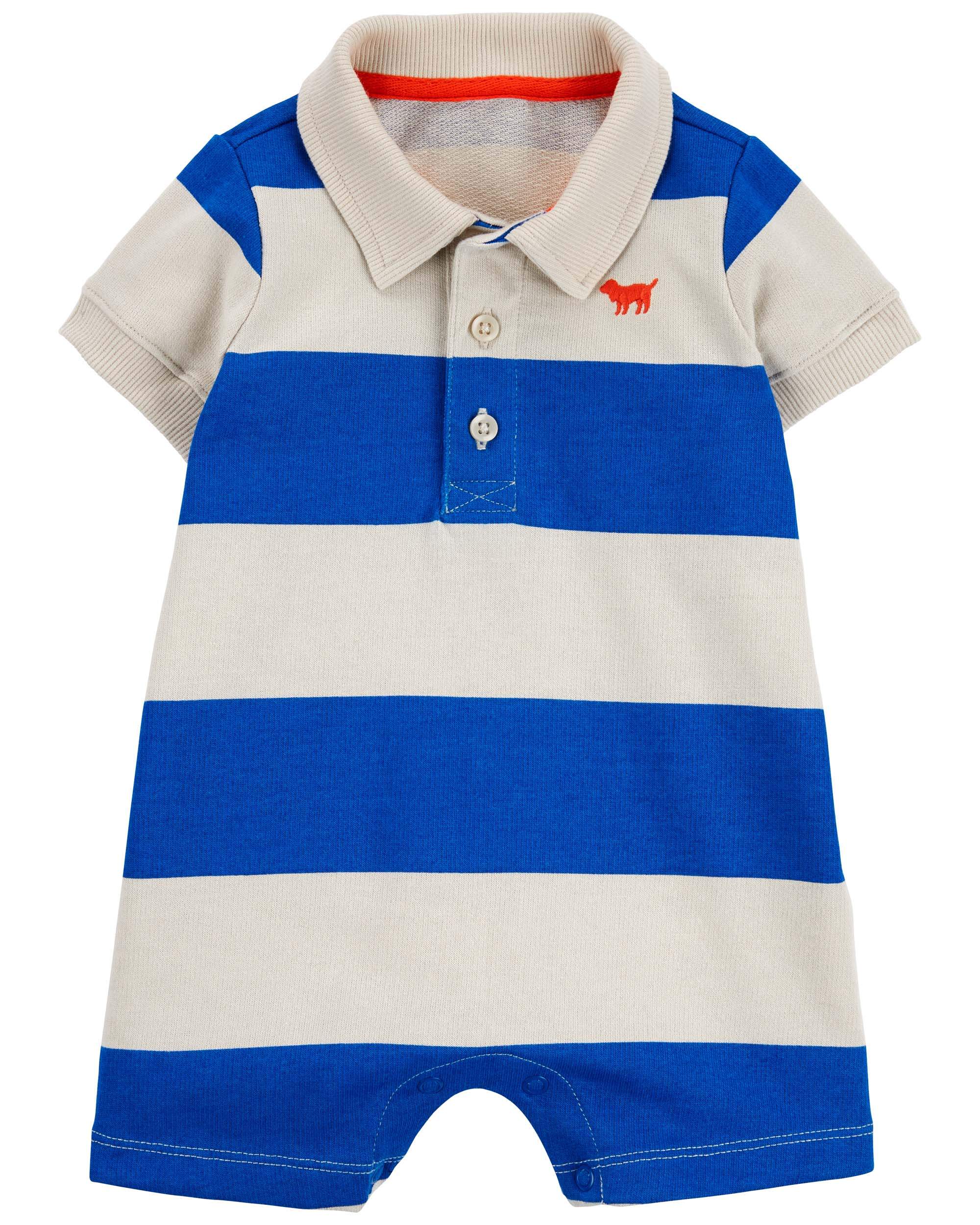 Baby Rugby Striped Cotton Romper