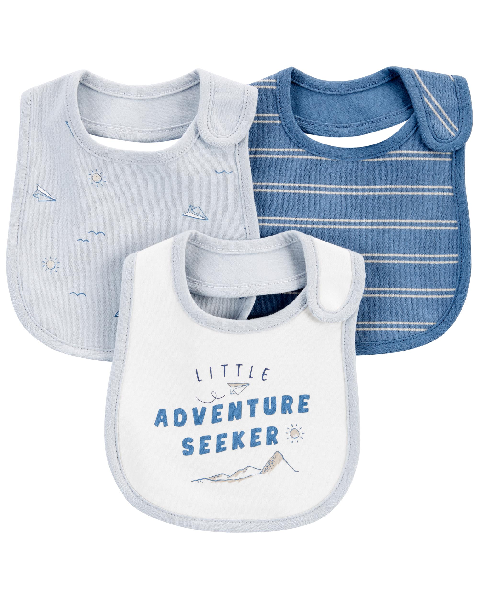 RISE LITTLE EARTHLING Baby's 3-Pack Organic Cotton Bibs