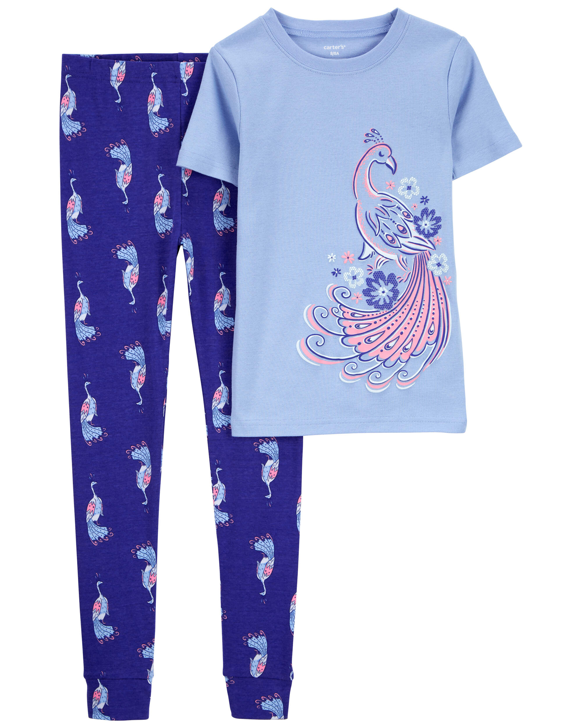 Kid 2-Piece Peacock 100% Snug Fit Cotton Pyjamas