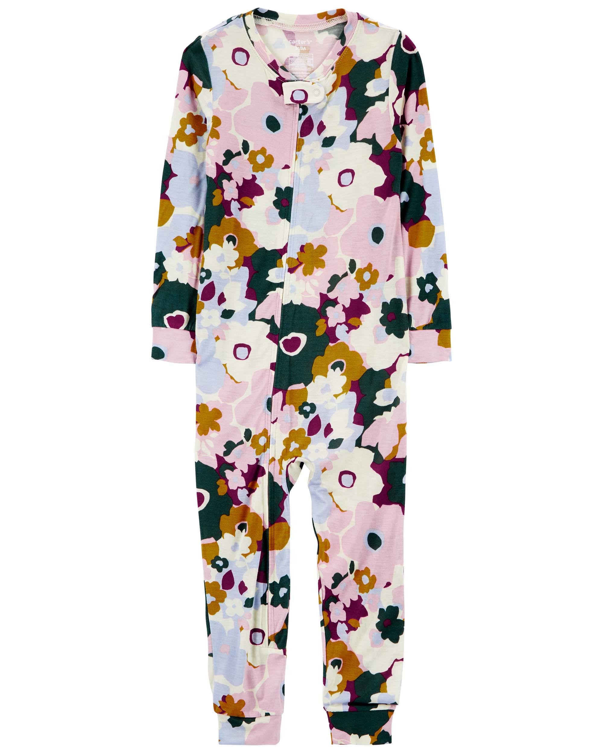 Toddler 1-Piece PurelySoft Floral Print Pyjamas