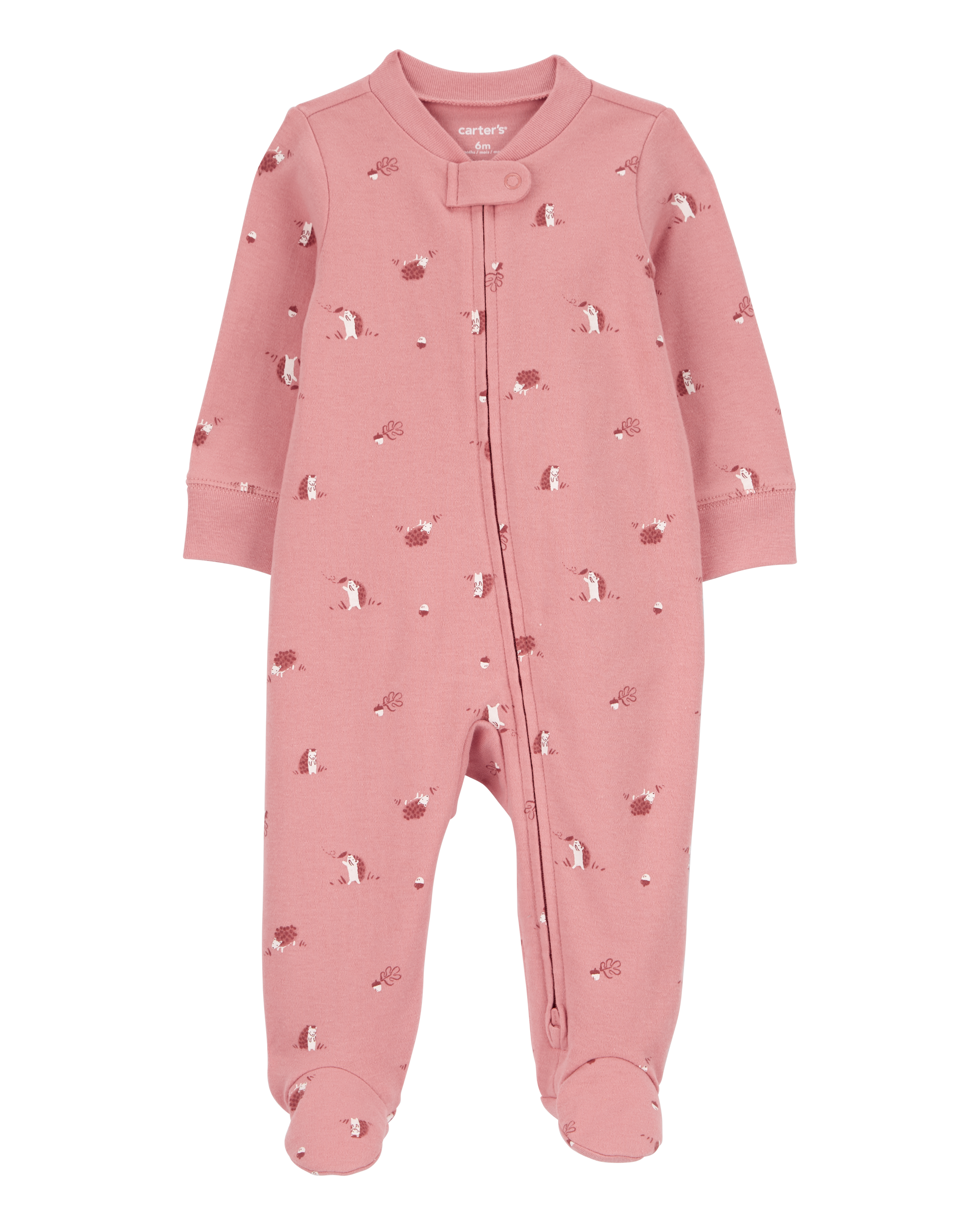 Baby Hedgehog 2-Way Zip Cotton Footie Sleeper Pyjamas