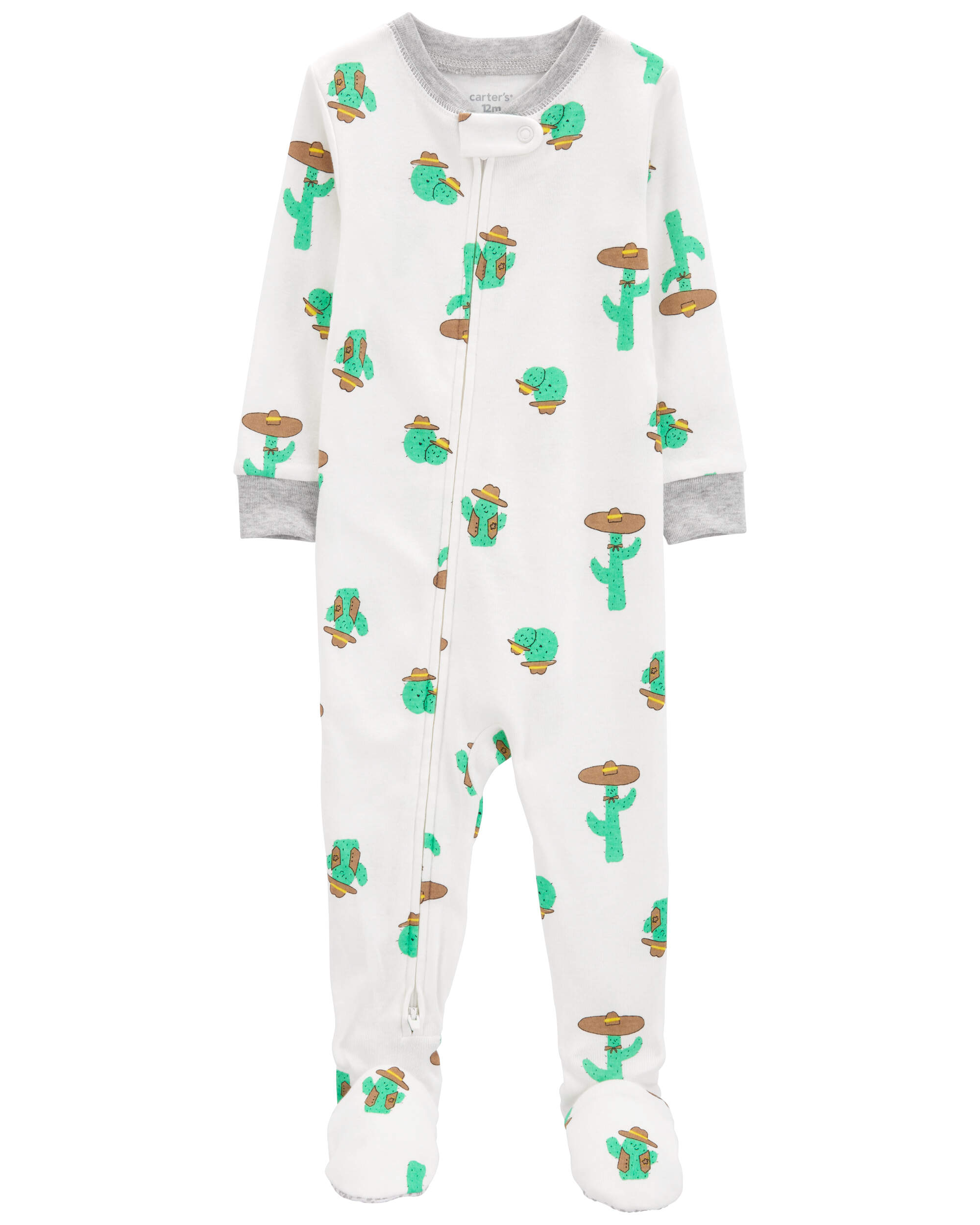 Toddler 1-Piece Cactus 100% Snug Fit Cotton Footie Pyjamas