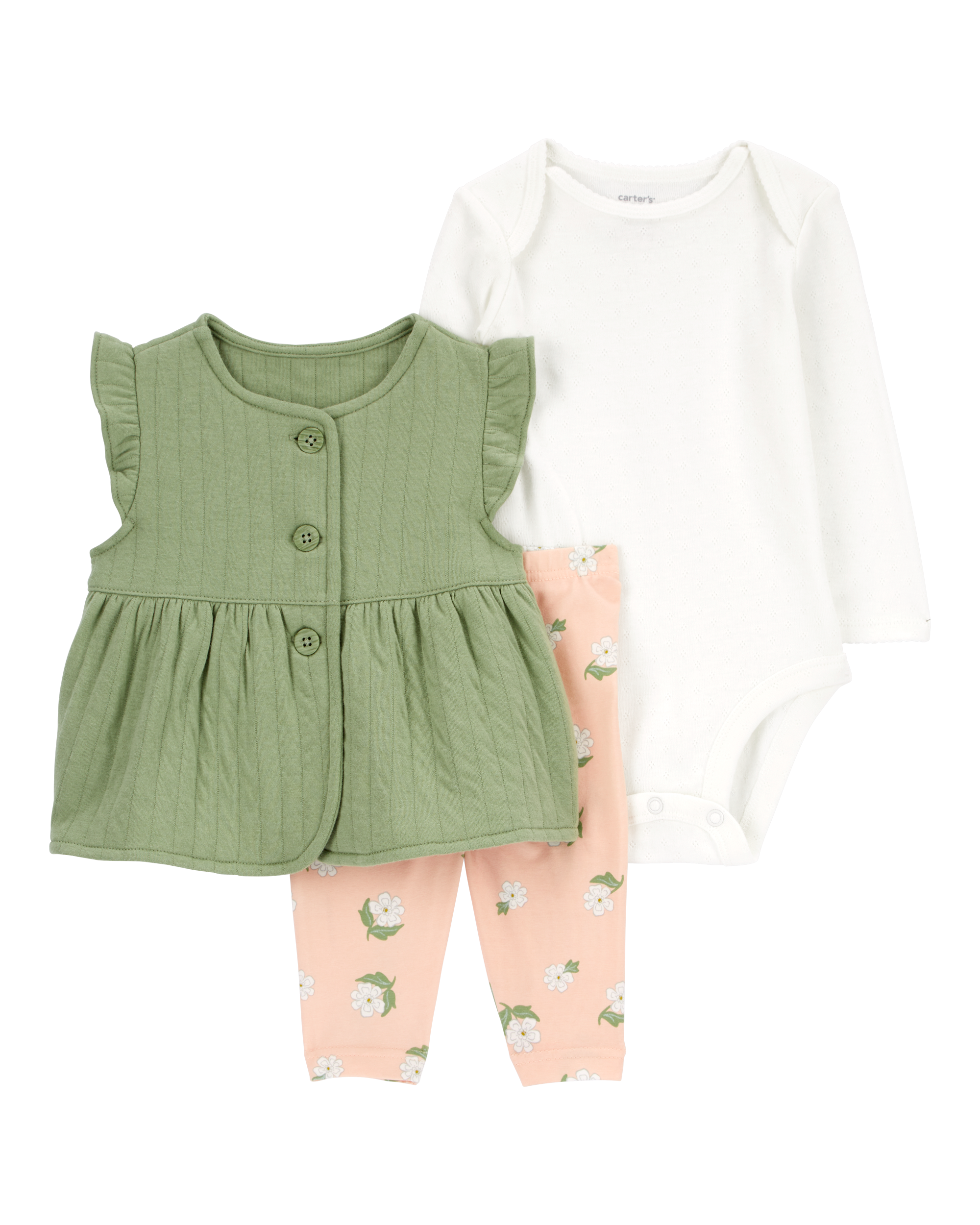 Baby 3-Piece Double Knit Little Vest Set