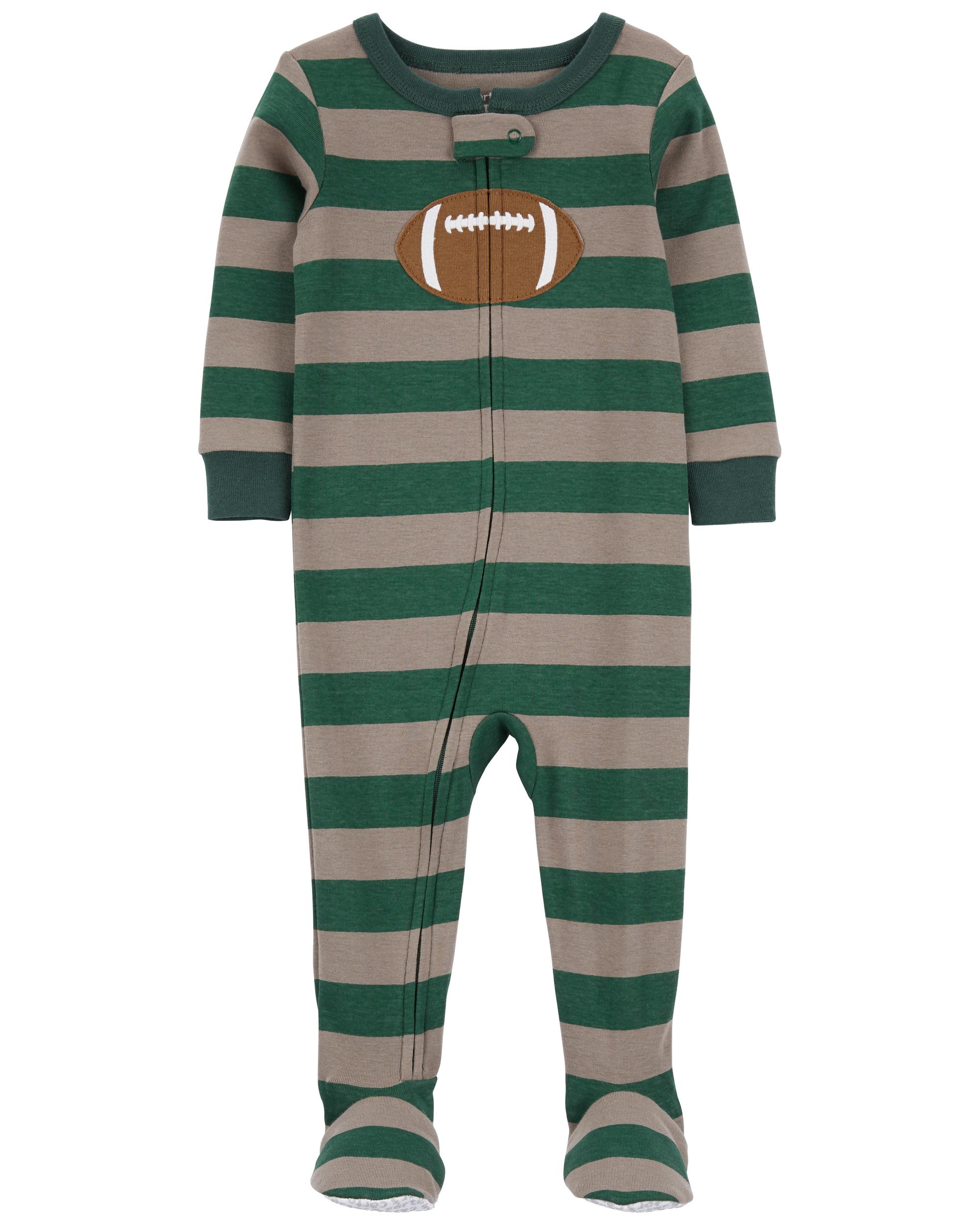 Toddler 1-Piece Football 100% Snug Fit Cotton Footie Pyjamas