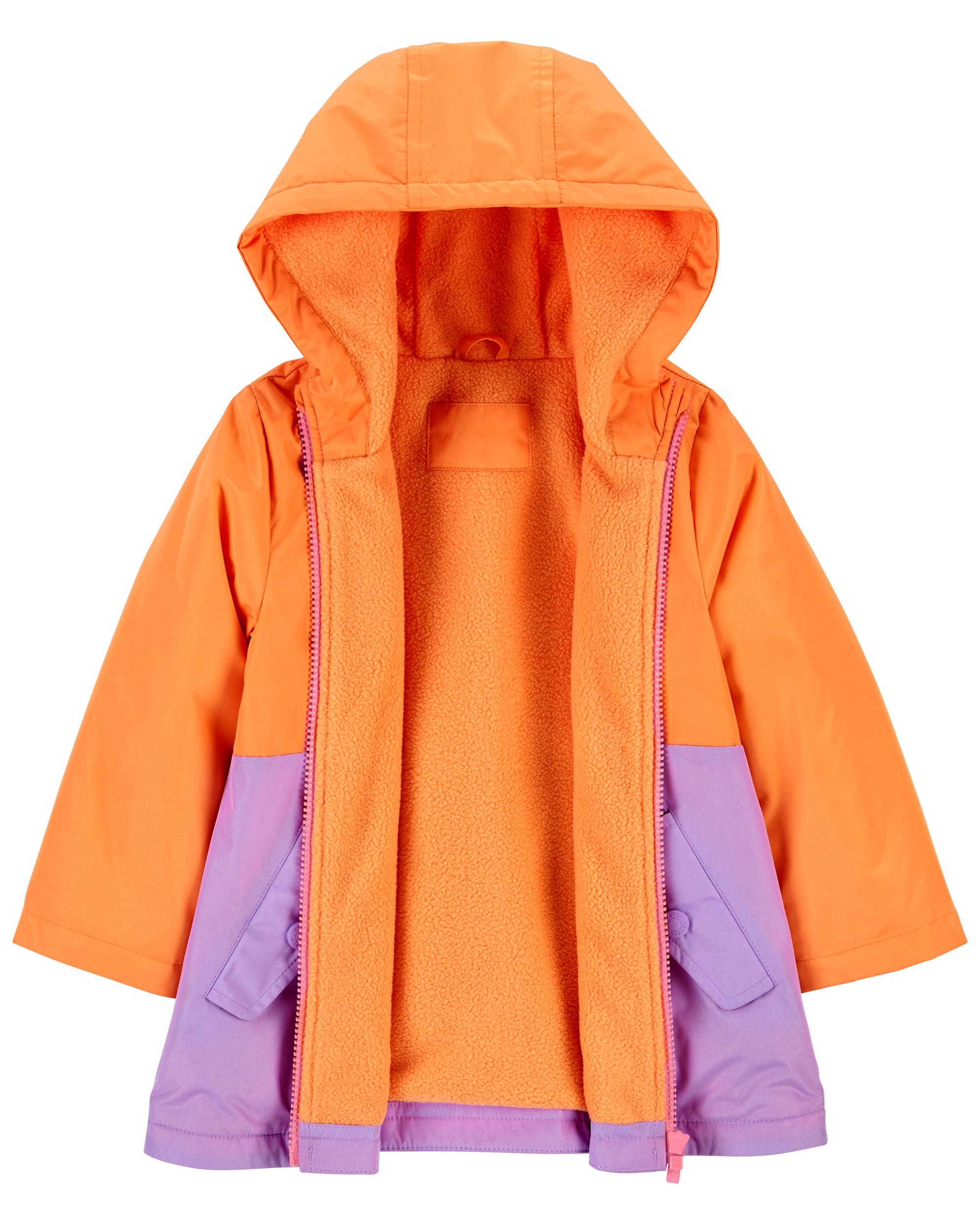 Kid Fleece-Lined Colourblock Rain Jacket