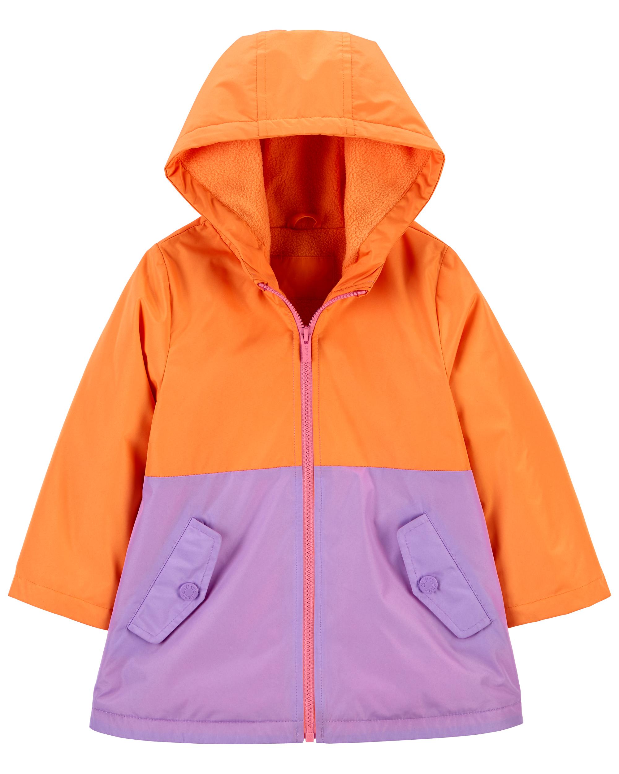 Kid Fleece-Lined Colourblock Rain Jacket