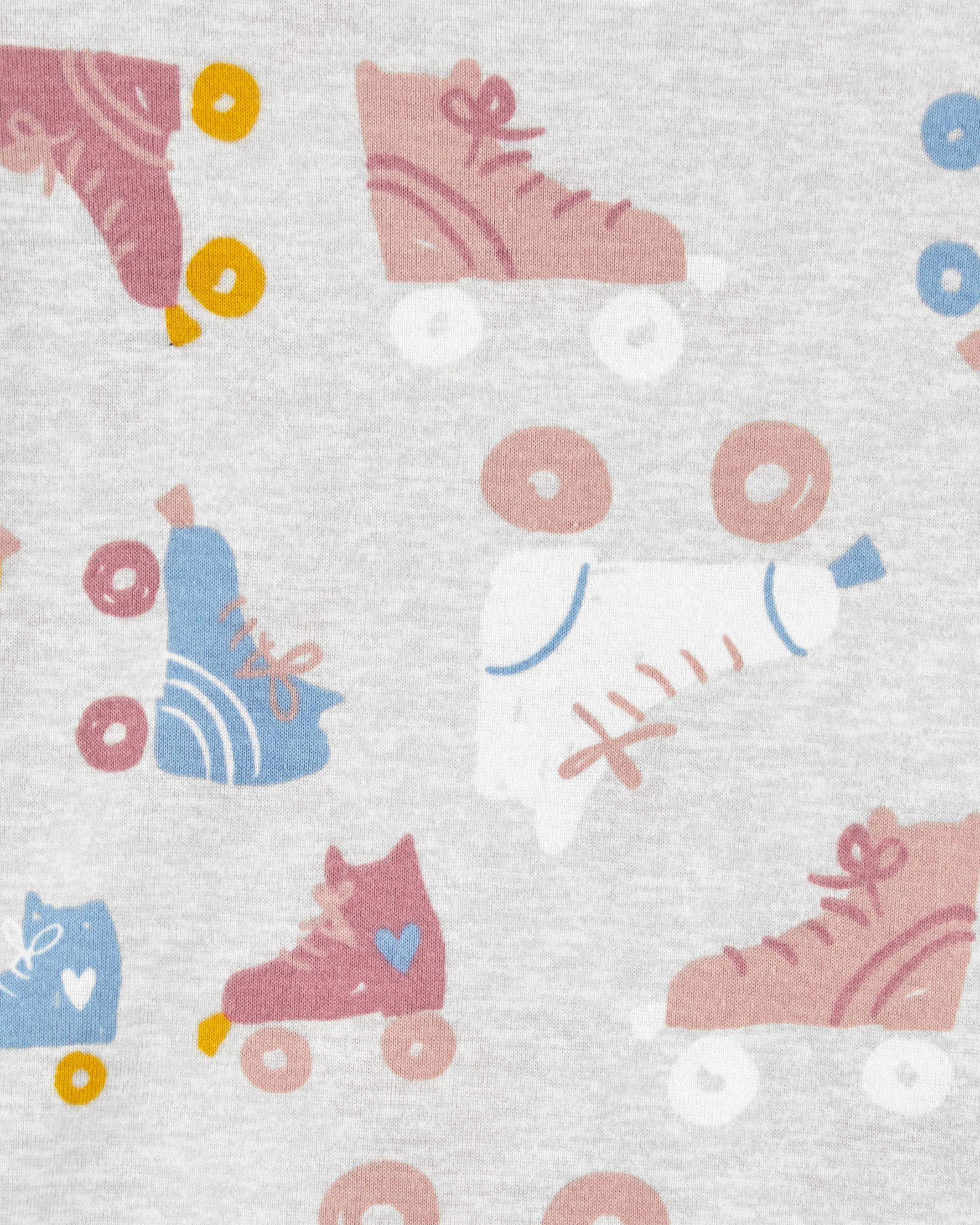 White/Pink 4-Piece Roller Skate 100% Snug Fit Cotton Pyjamas