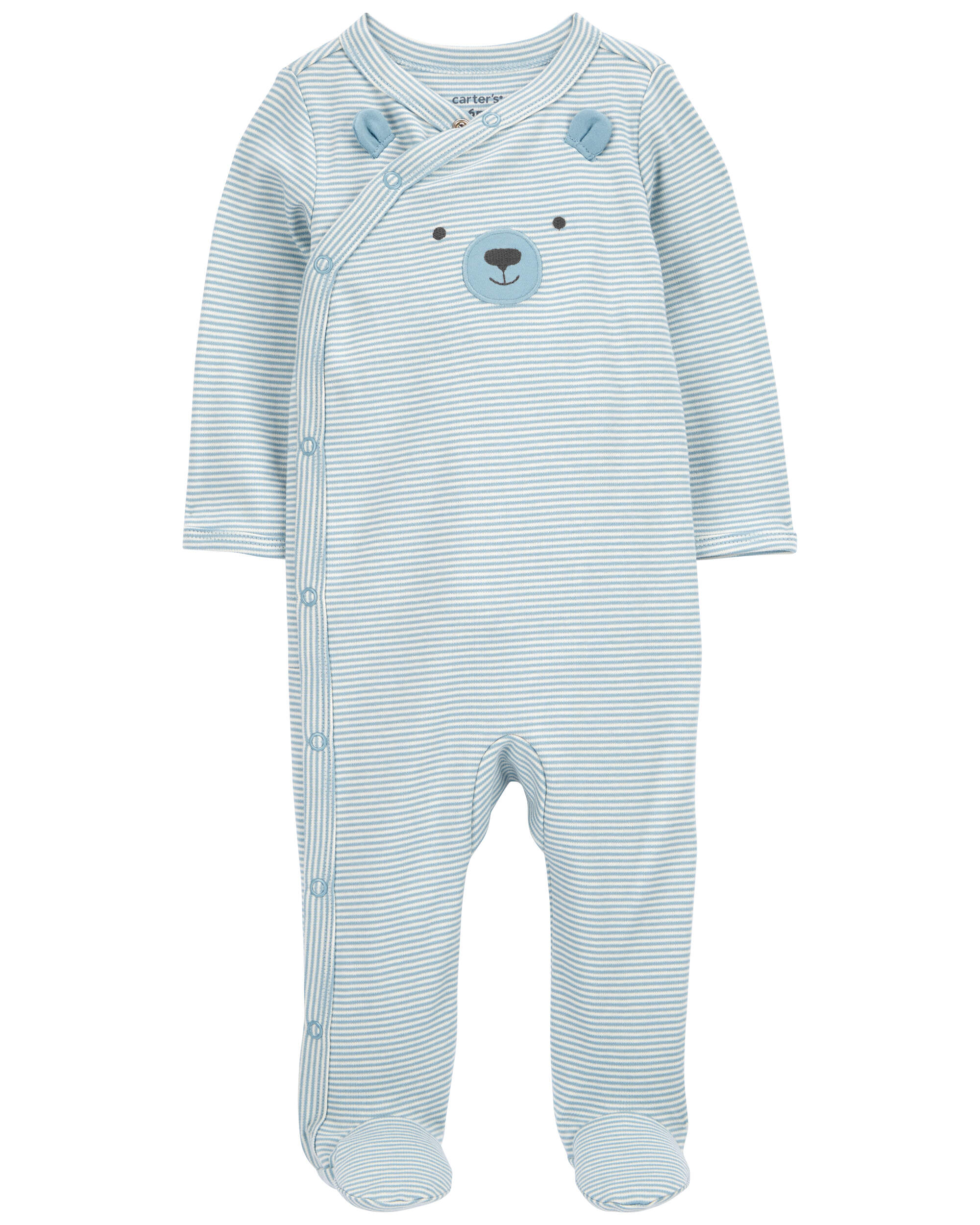 Baby Bear Snap-Up Cotton Sleeper Pyjamas