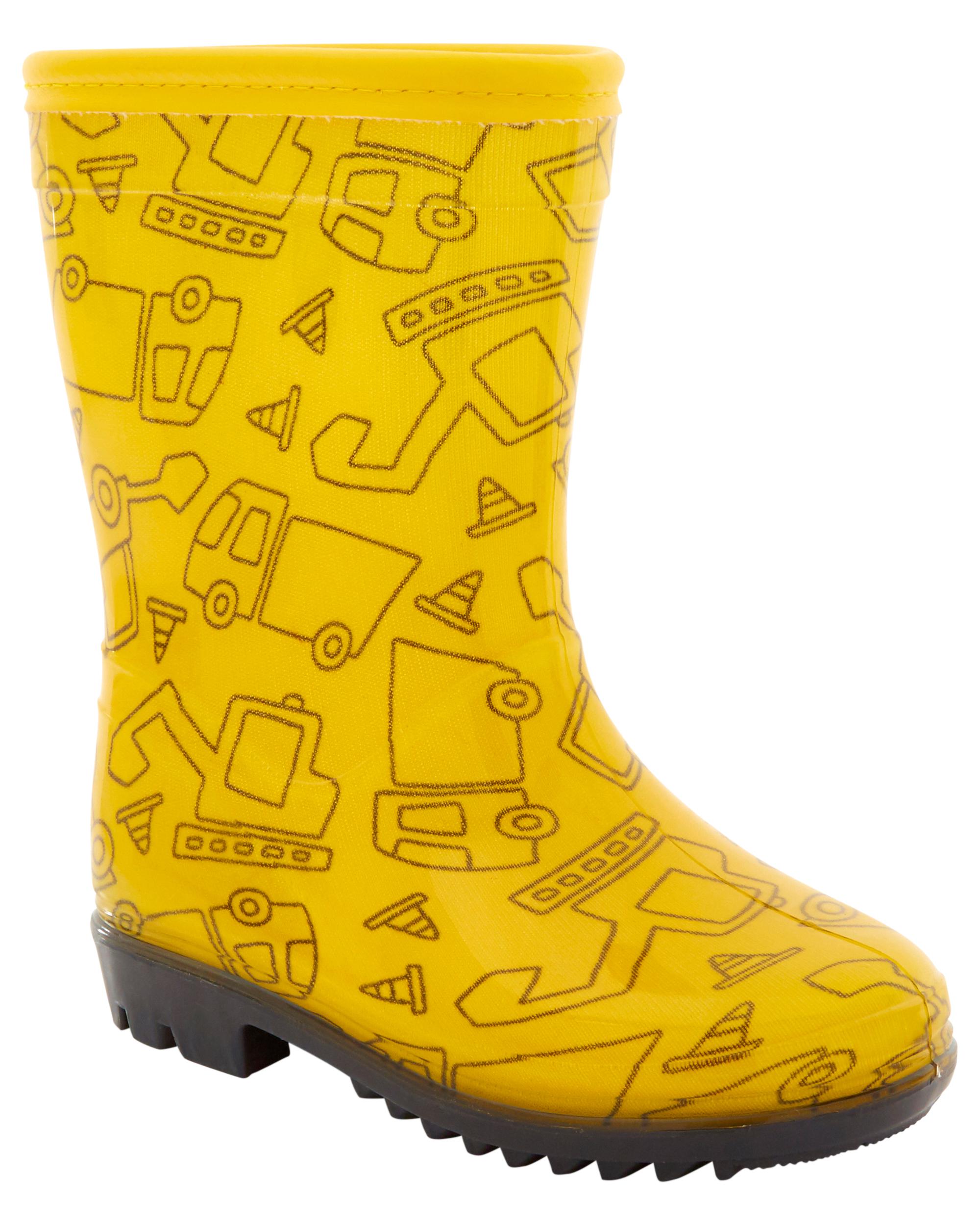Toddler Construction Print Rain Boots