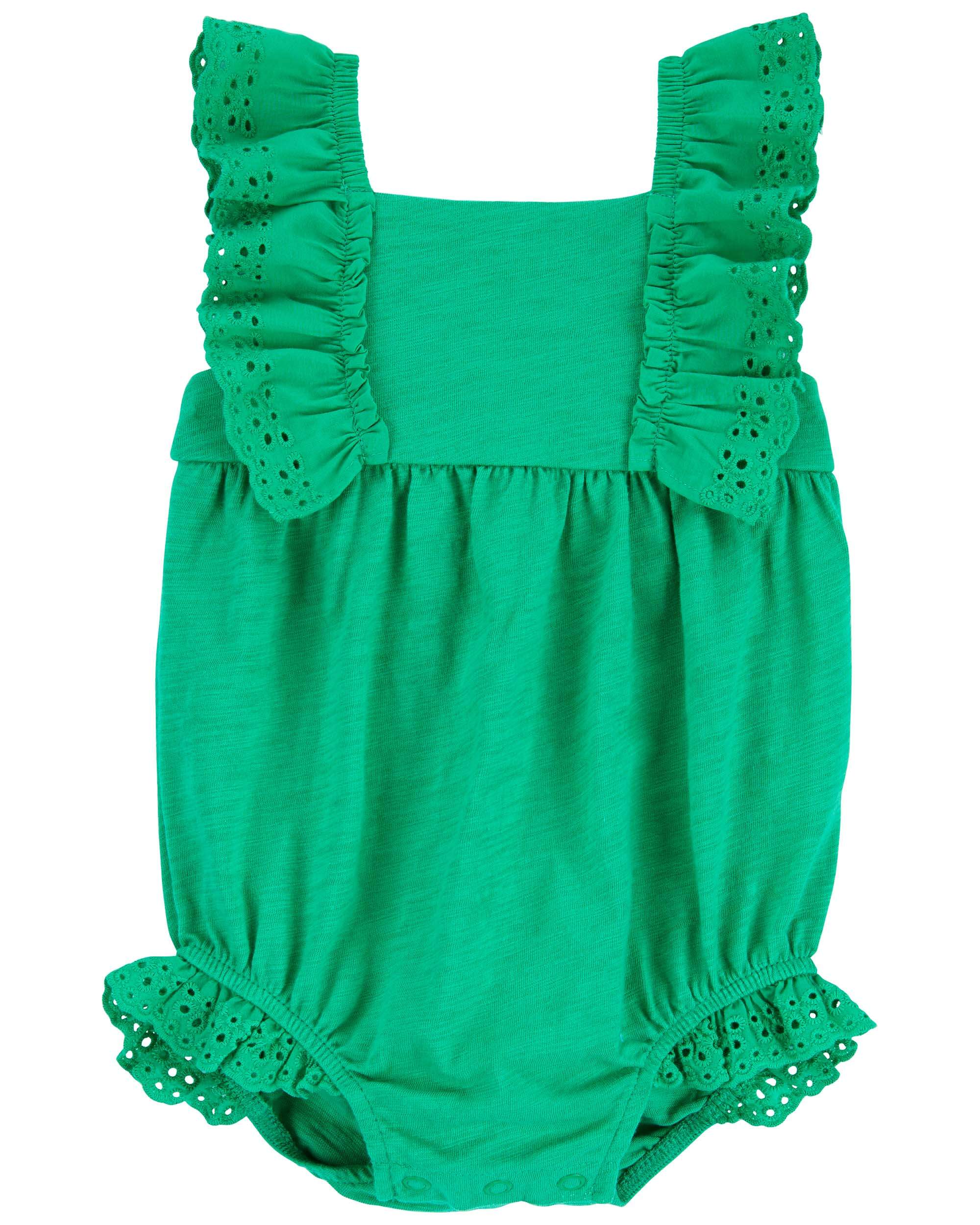 Baby Eyelet Lace Slub Jersey Bodysuit