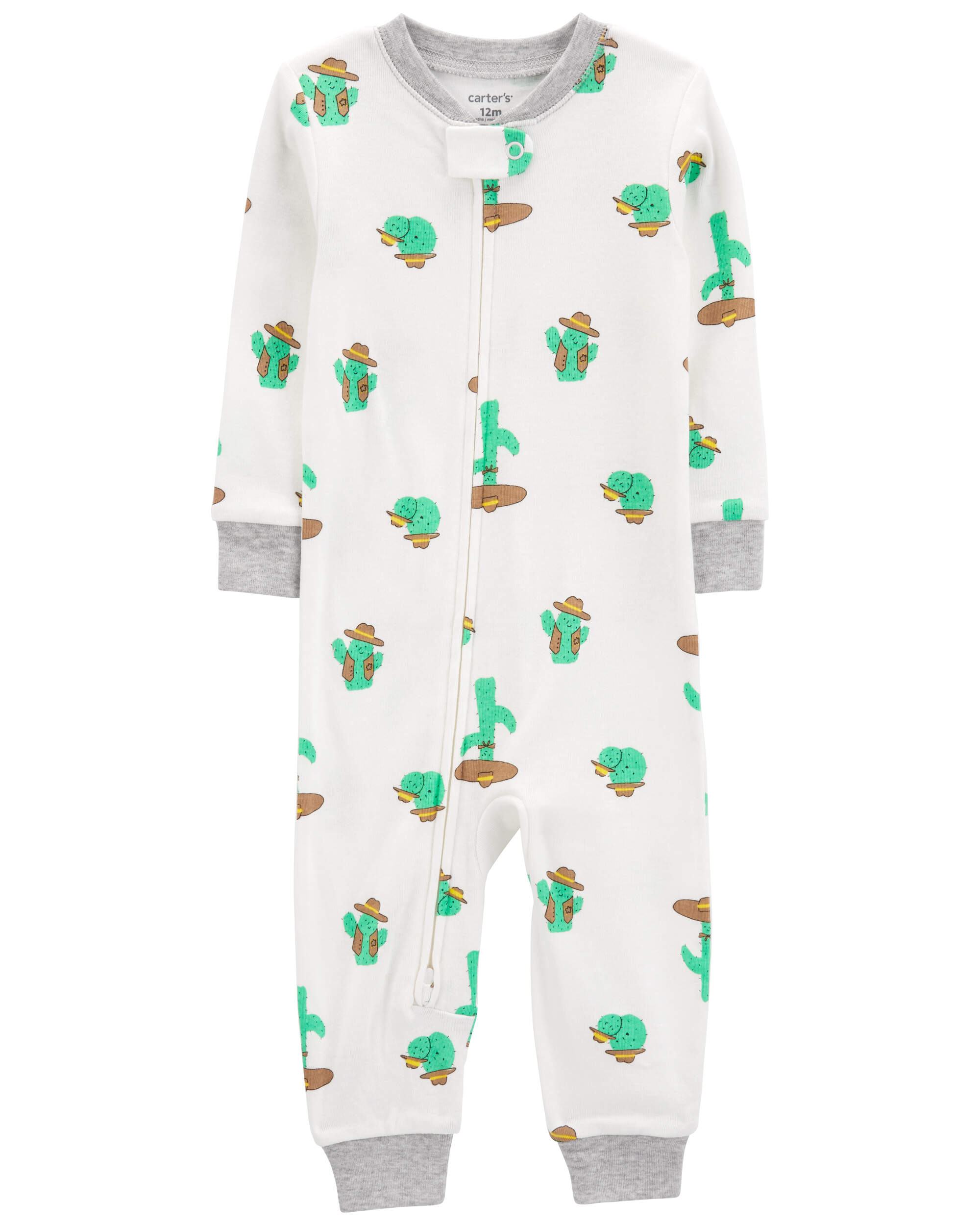 Baby 1-Piece Cactus 100% Snug Fit Cotton Footless Pyjamas