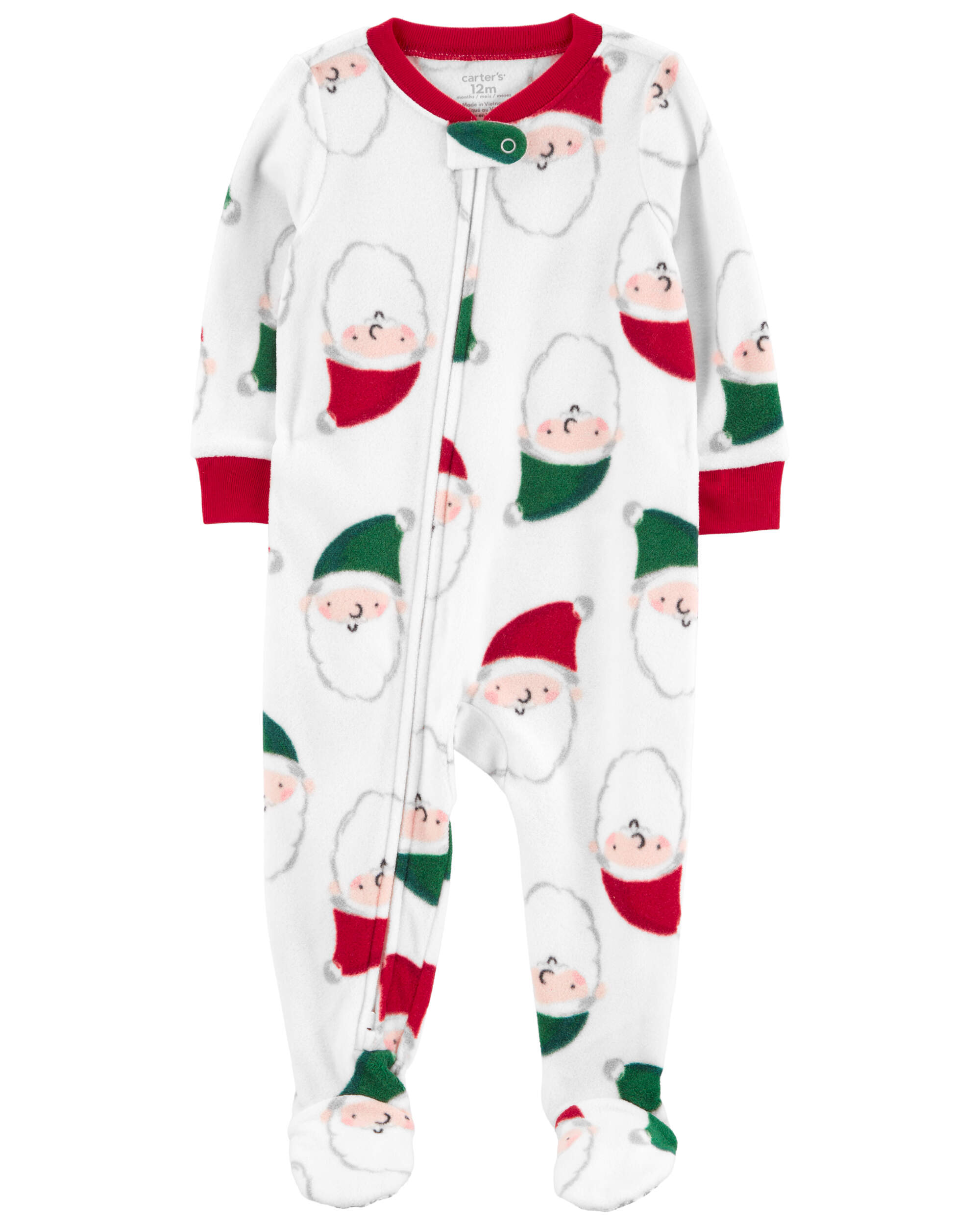 1-Piece Santa Fleece Footie Pyjamas