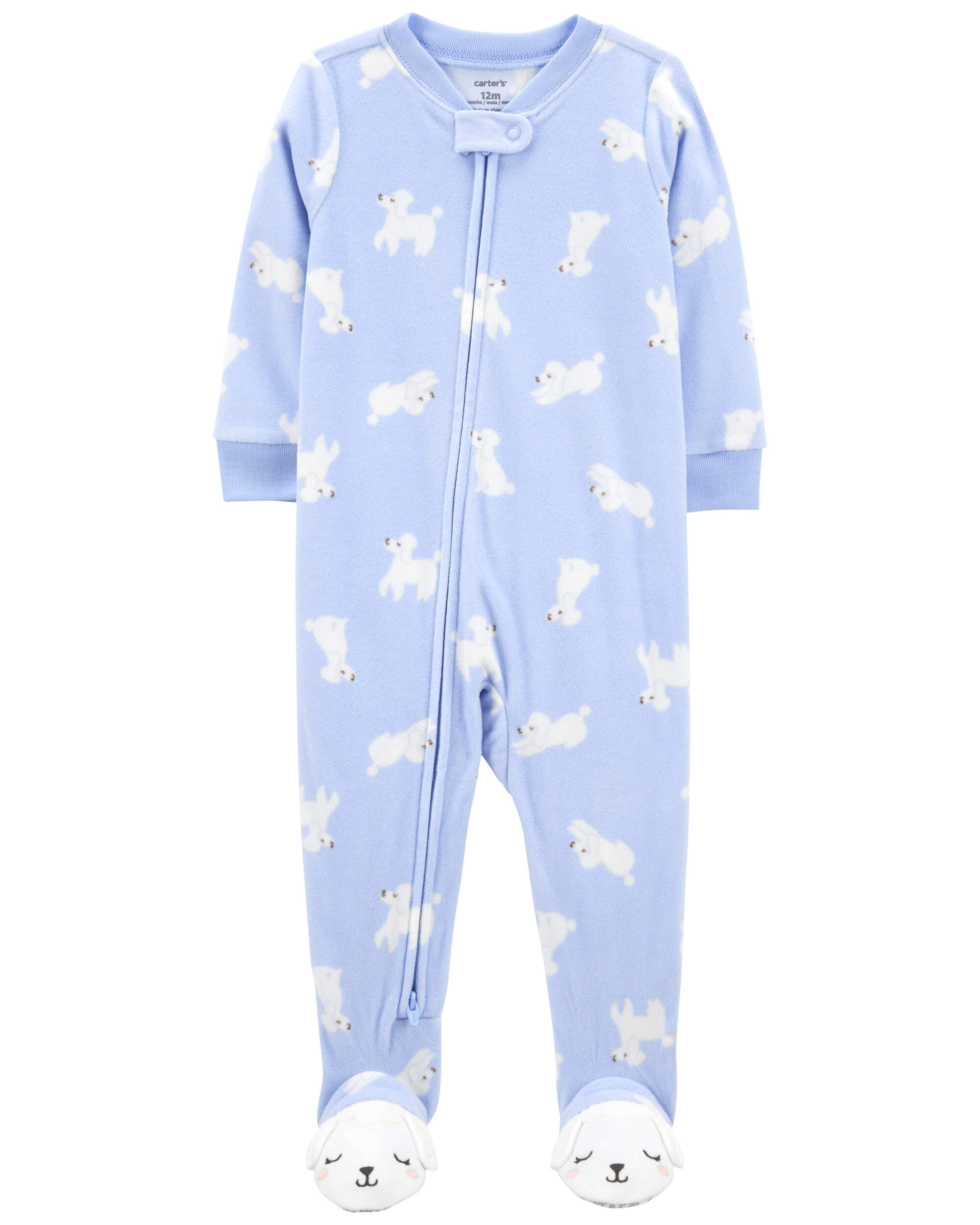 Baby 1-Piece Poodle Fleece Footie Pyjamas