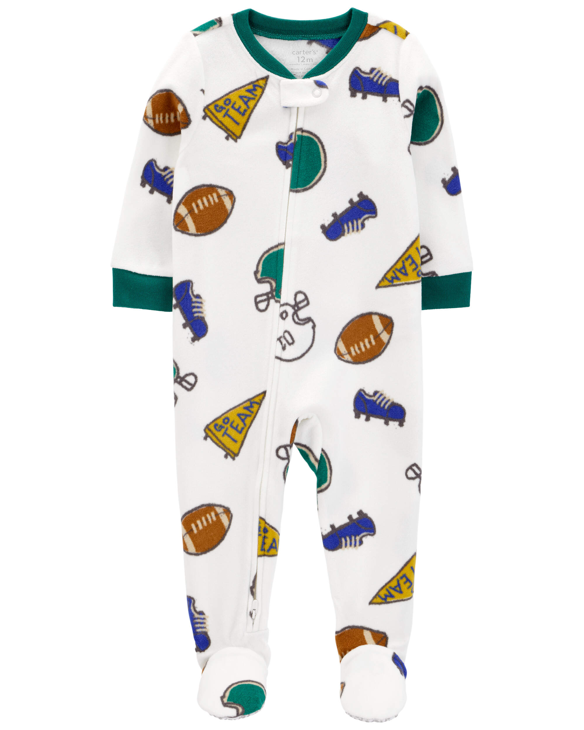 Toddler 1-Piece Sport Fleece Footie Pyjamas