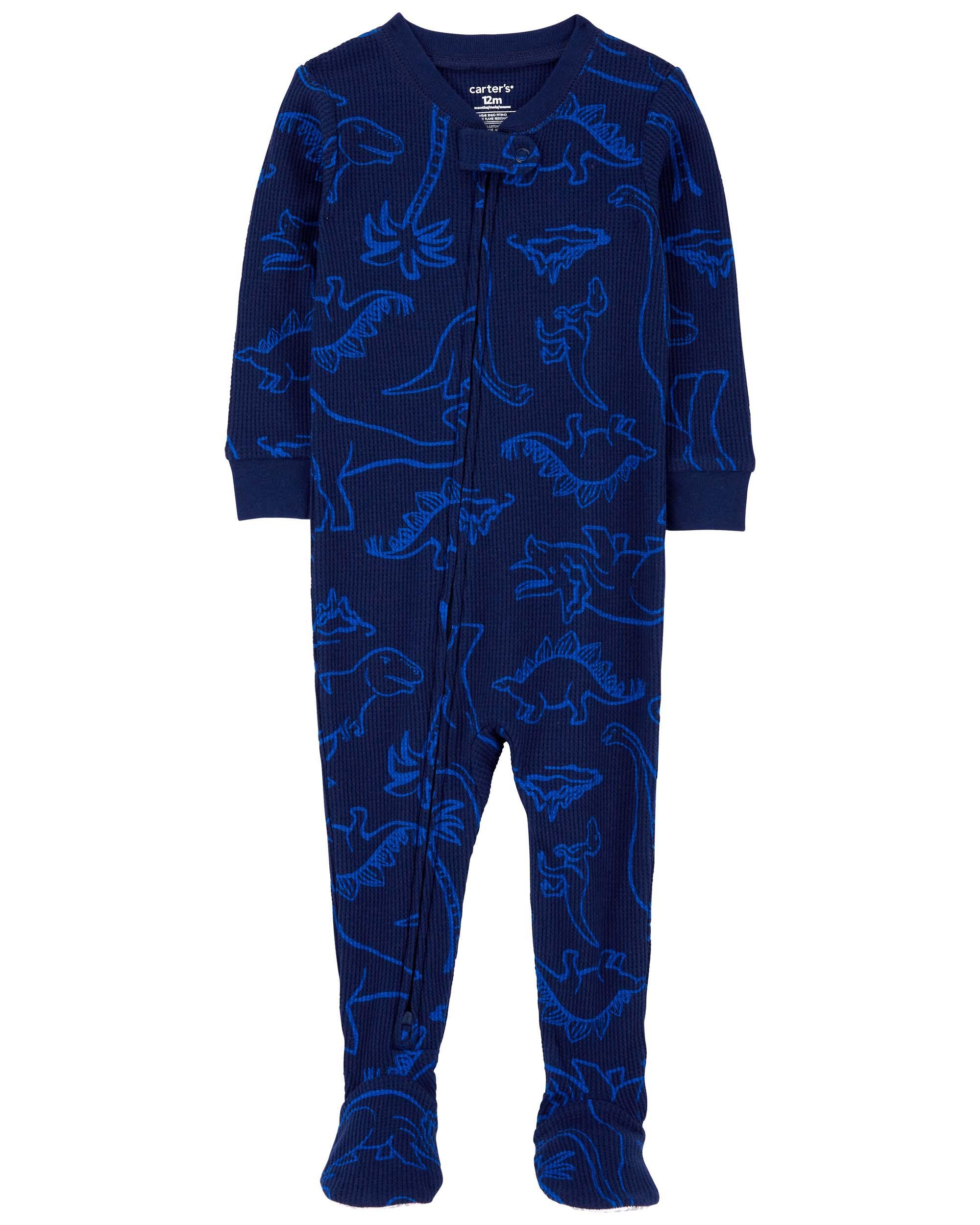 Baby 1-Piece Dinosaur Thermal Footie Pyjamas