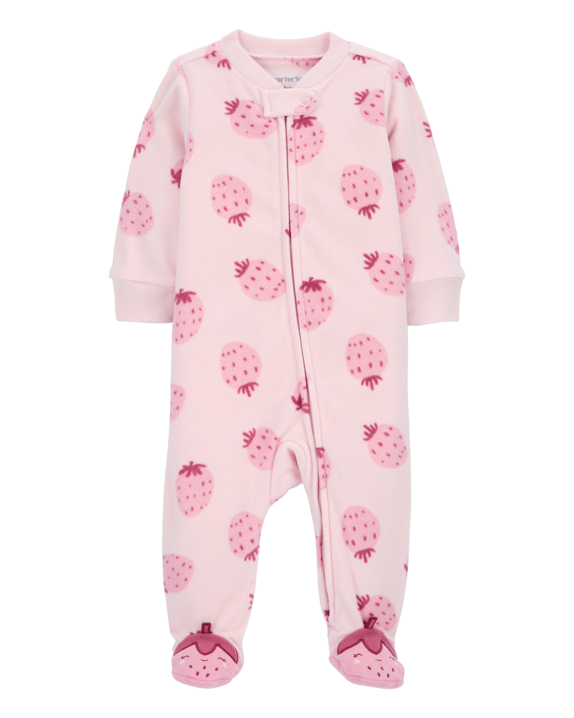 Baby Strawberry Fleece Footie Sleeper Pyjamas