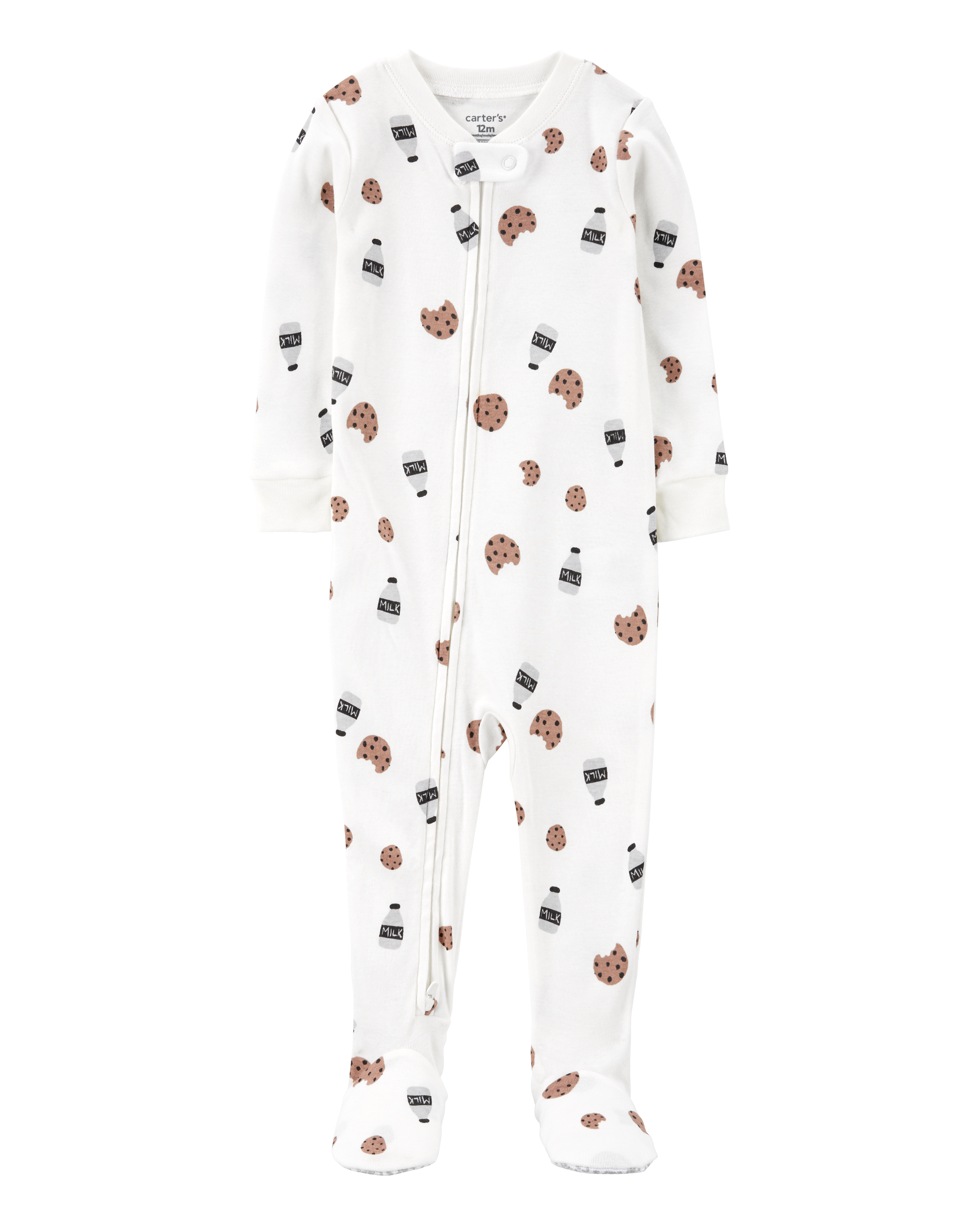 Baby 1-Piece Milk & Cookies 100% Snug Fit Cotton Footie Pyjamas