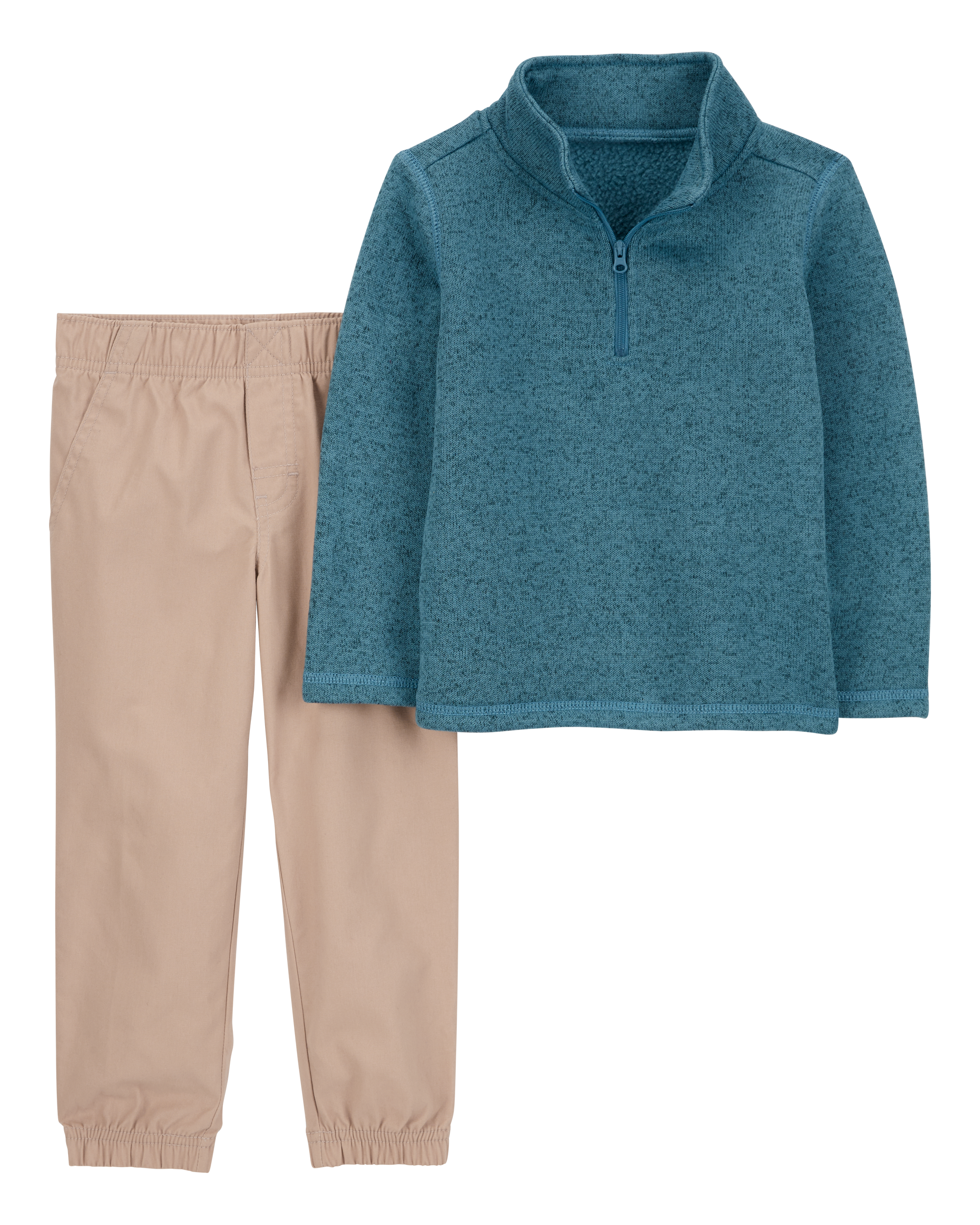 Toddler 2-Piece Quarter Zip Pullover & Canvas Pant Set