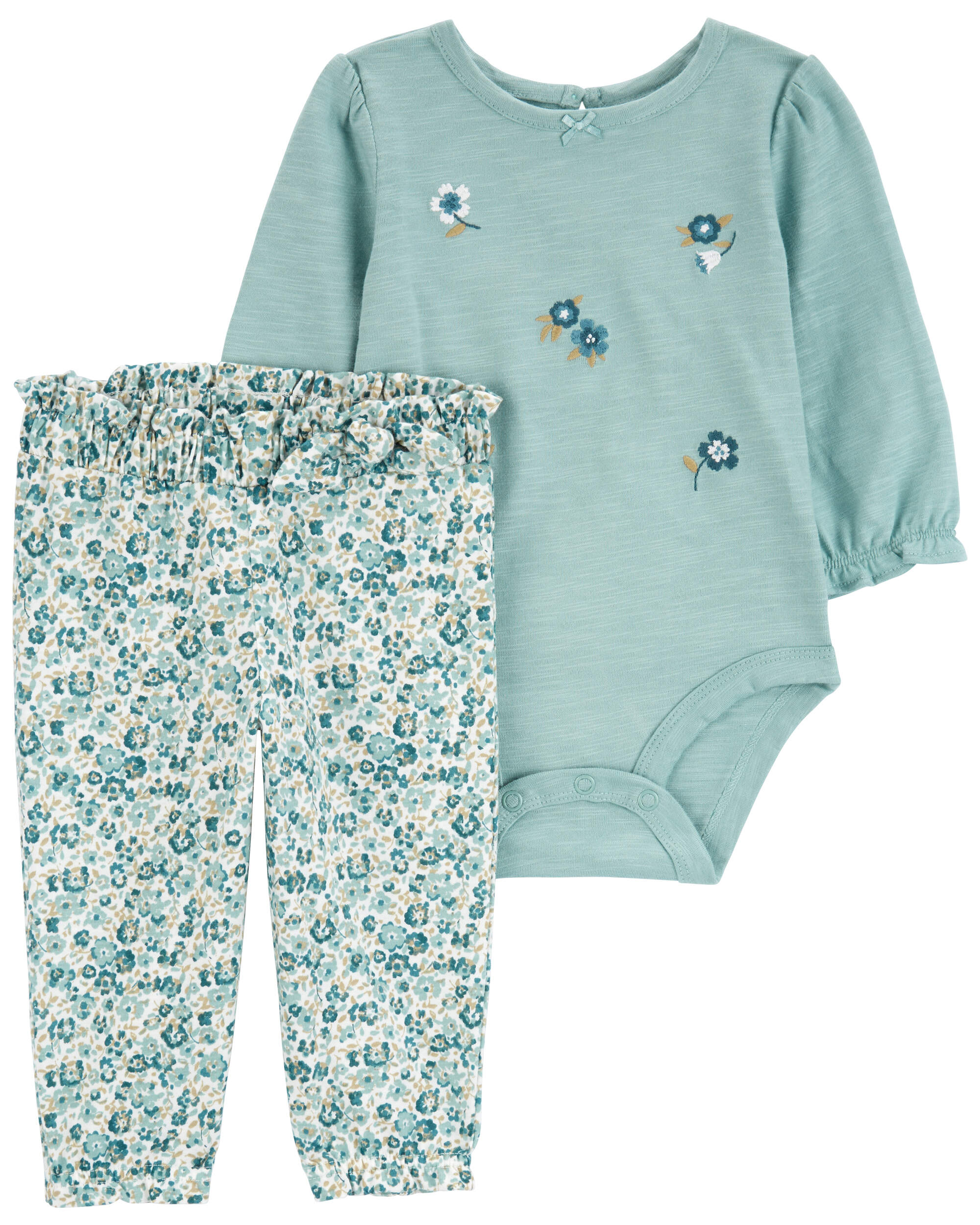 Baby 2-Piece Floral Bodysuit Pant Set