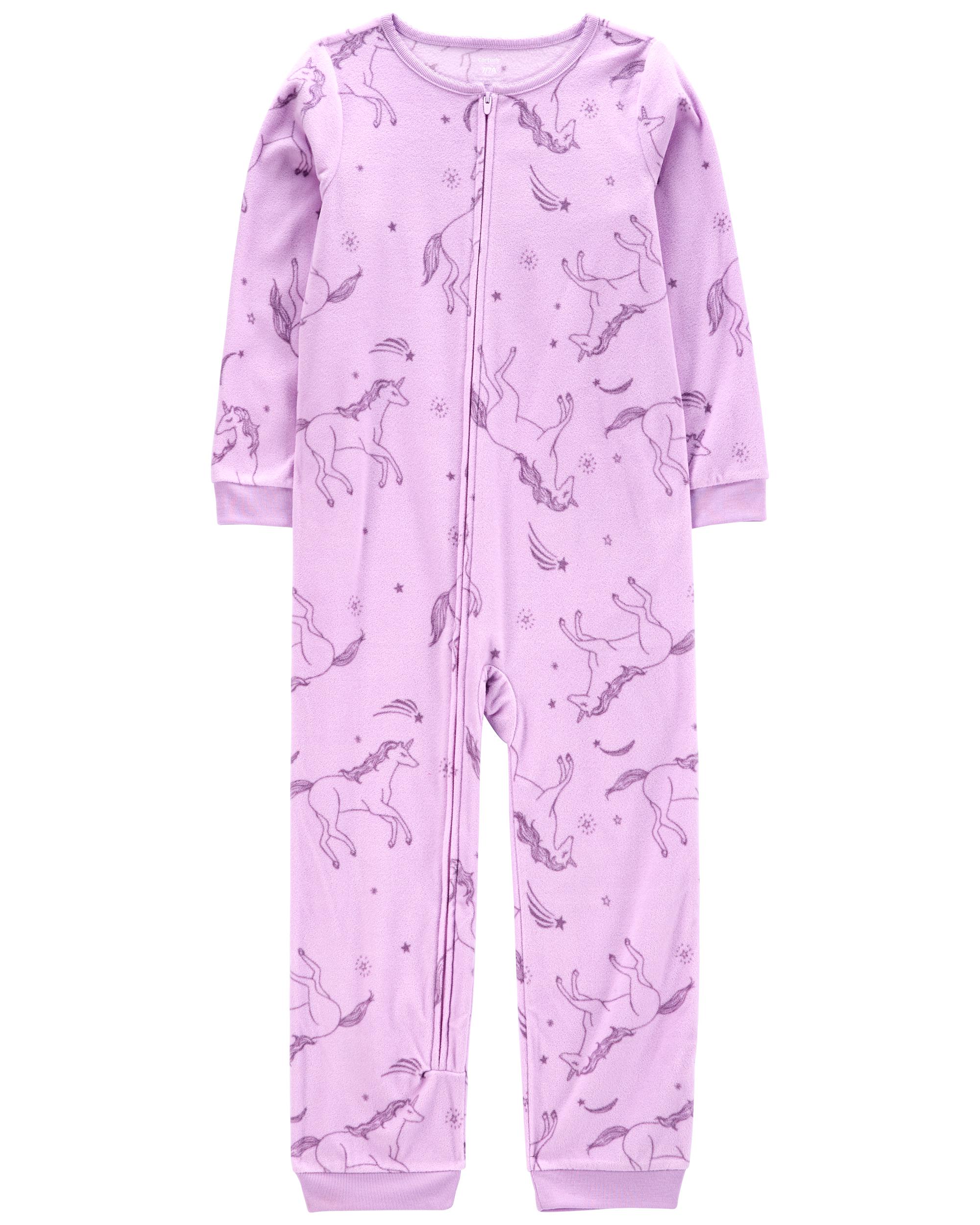 Kid 1 Piece Unicorn Fleece Footie Pyjamas