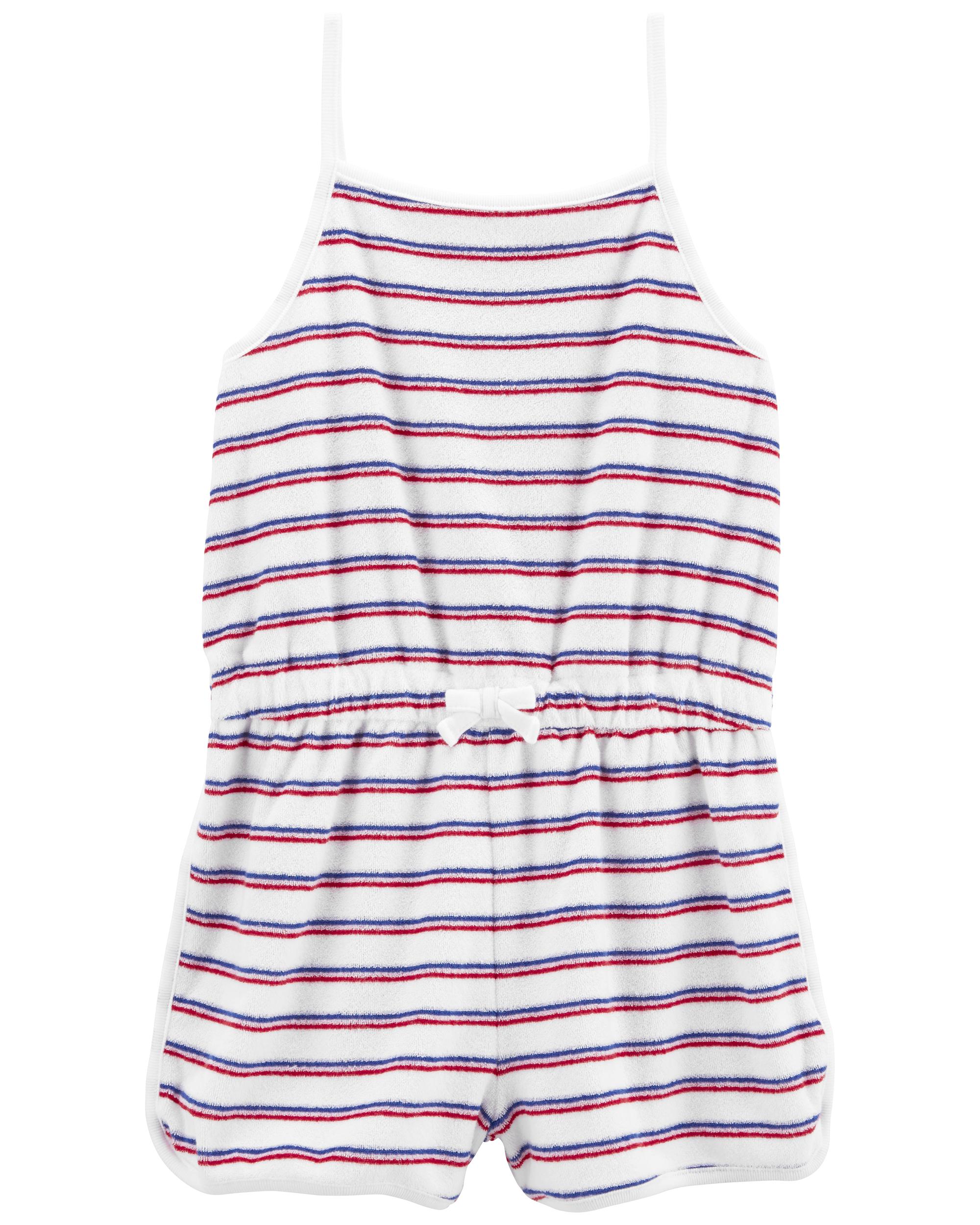 Pink and best sale white striped romper