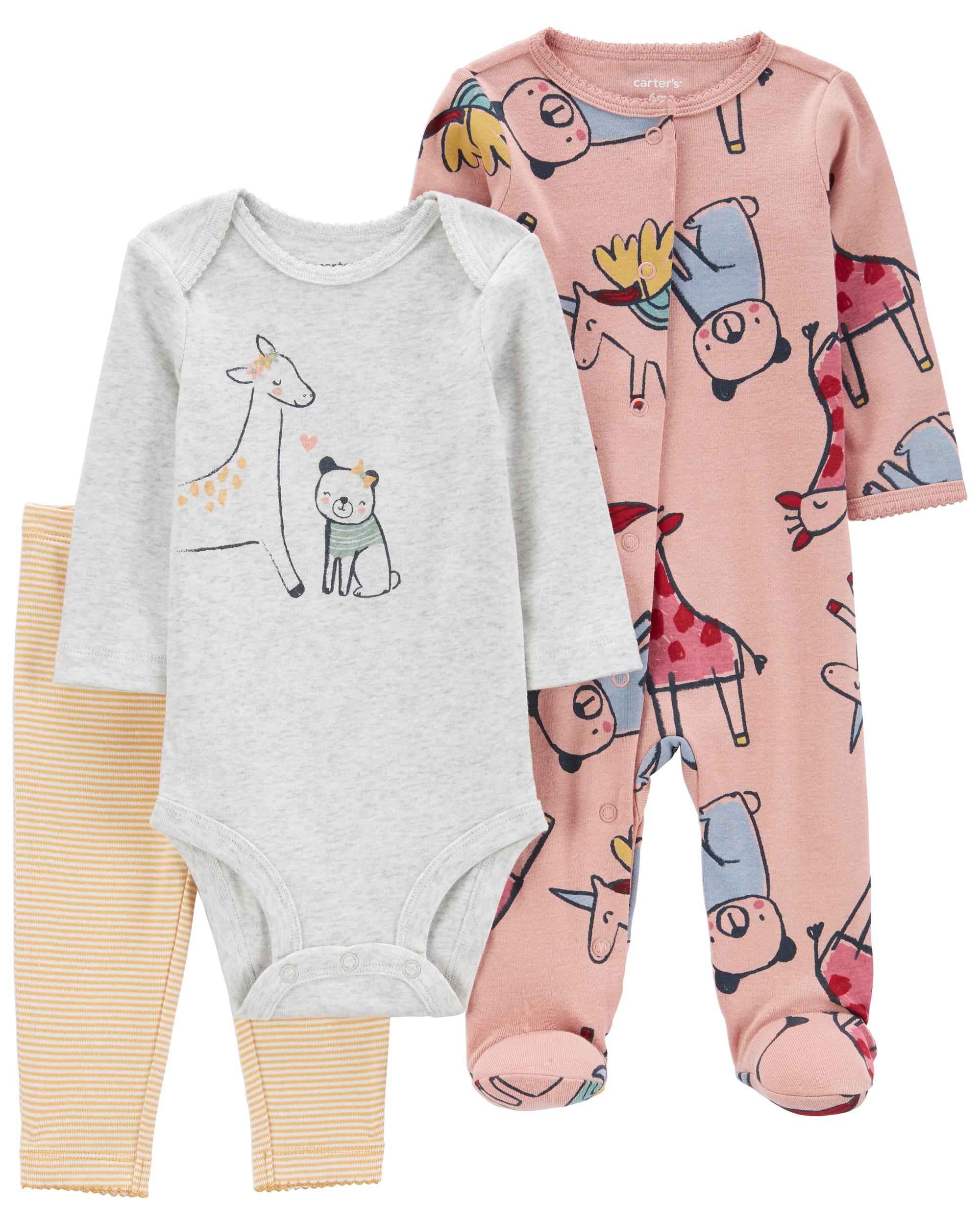 Baby 3 Piece Giraffe Sleeper Pyjama Set