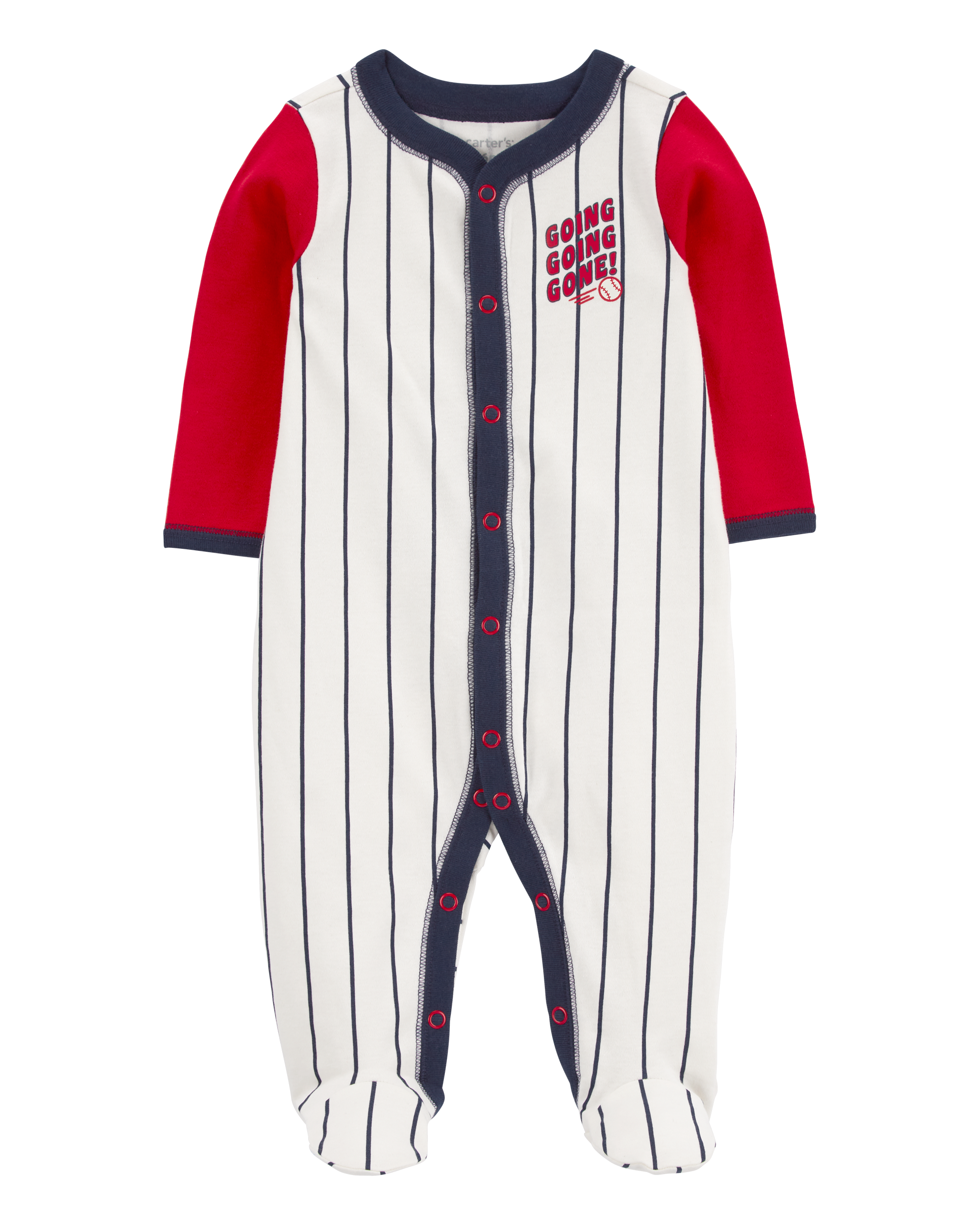 Baby Baseball Snap-Up Cotton Sleeper