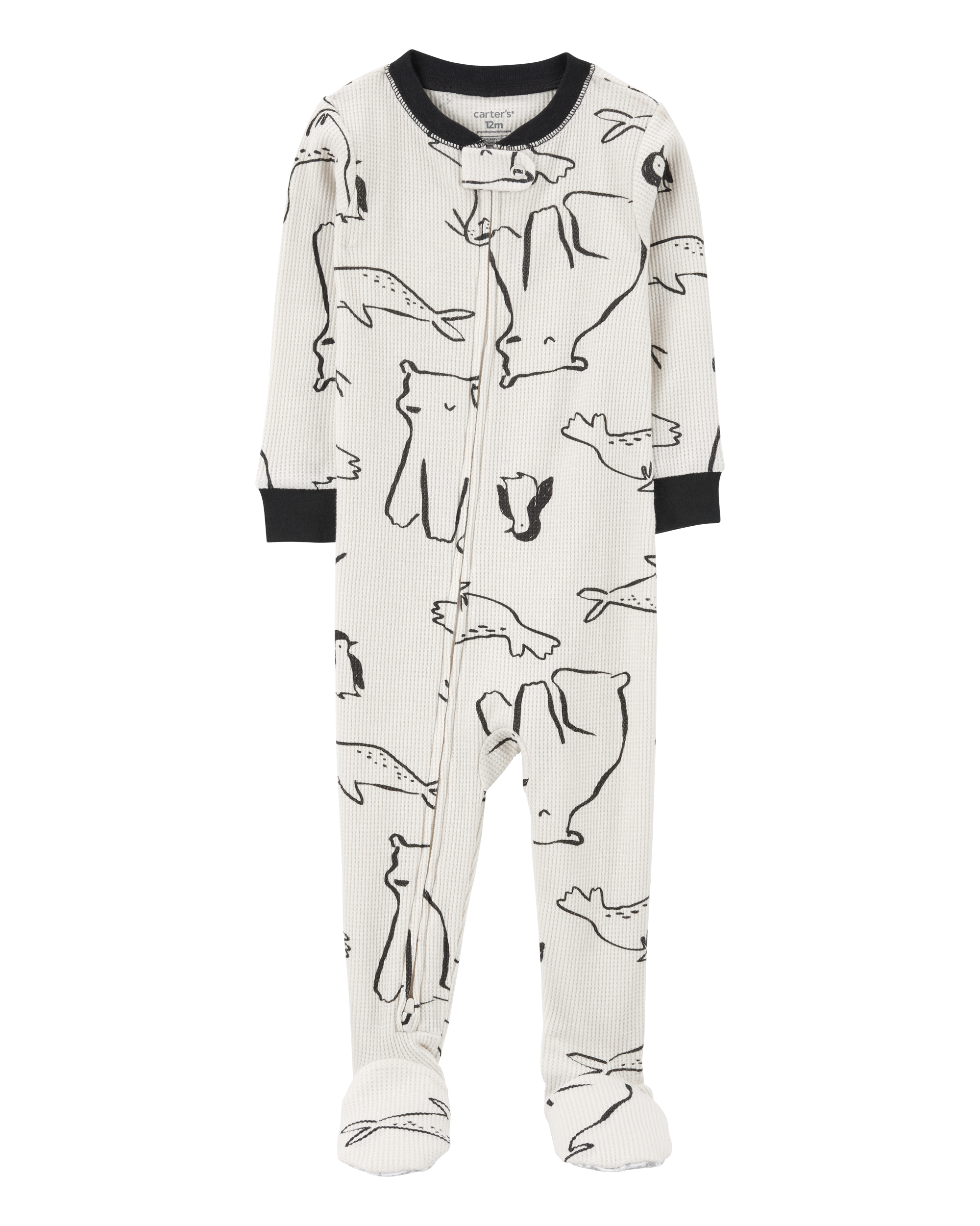 Baby 1-Piece Arctic Animal Print Footie Pajamas