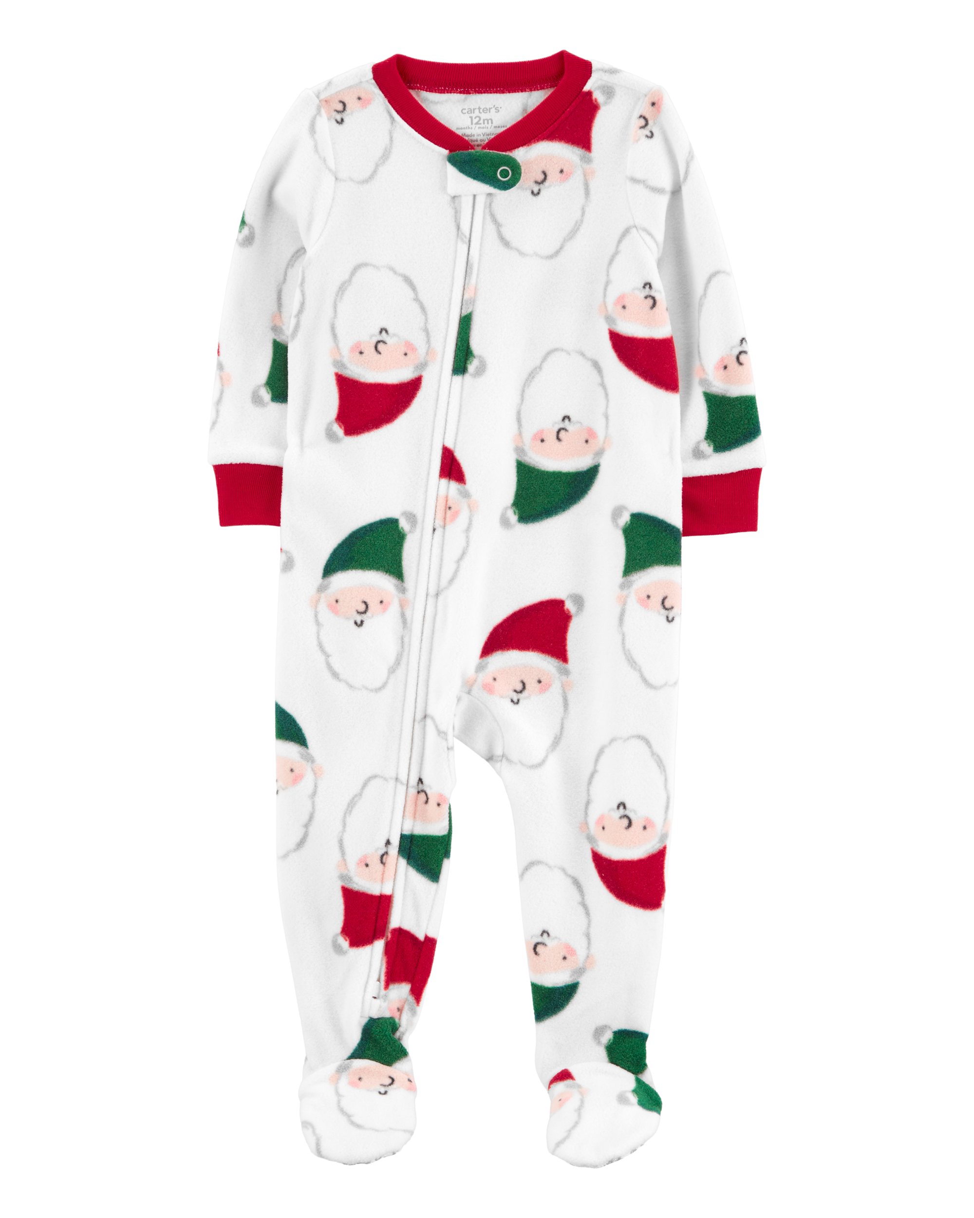 Baby 1-Piece Santa Fleece Footie Pyjamas