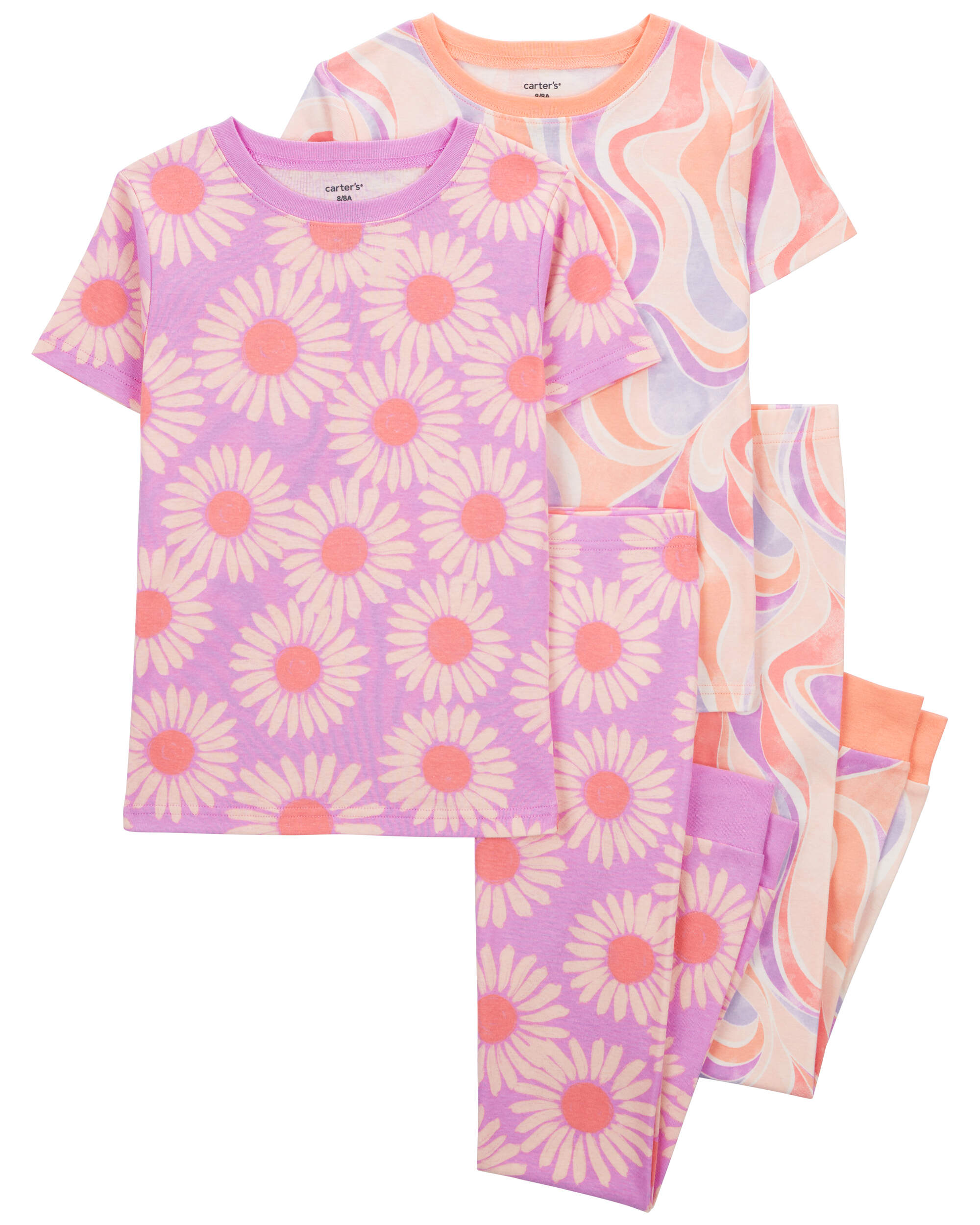 Kid 4-Piece Daisy 100% Snug Fit Cotton Pyjamas