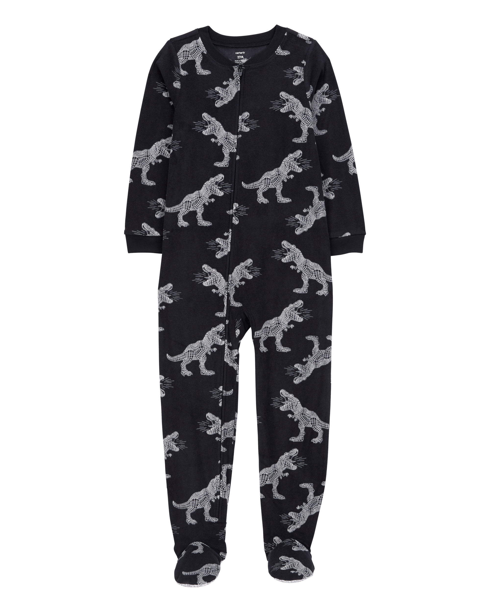 Kid 1-Piece Dinosaur Fleece Footie Pyjamas