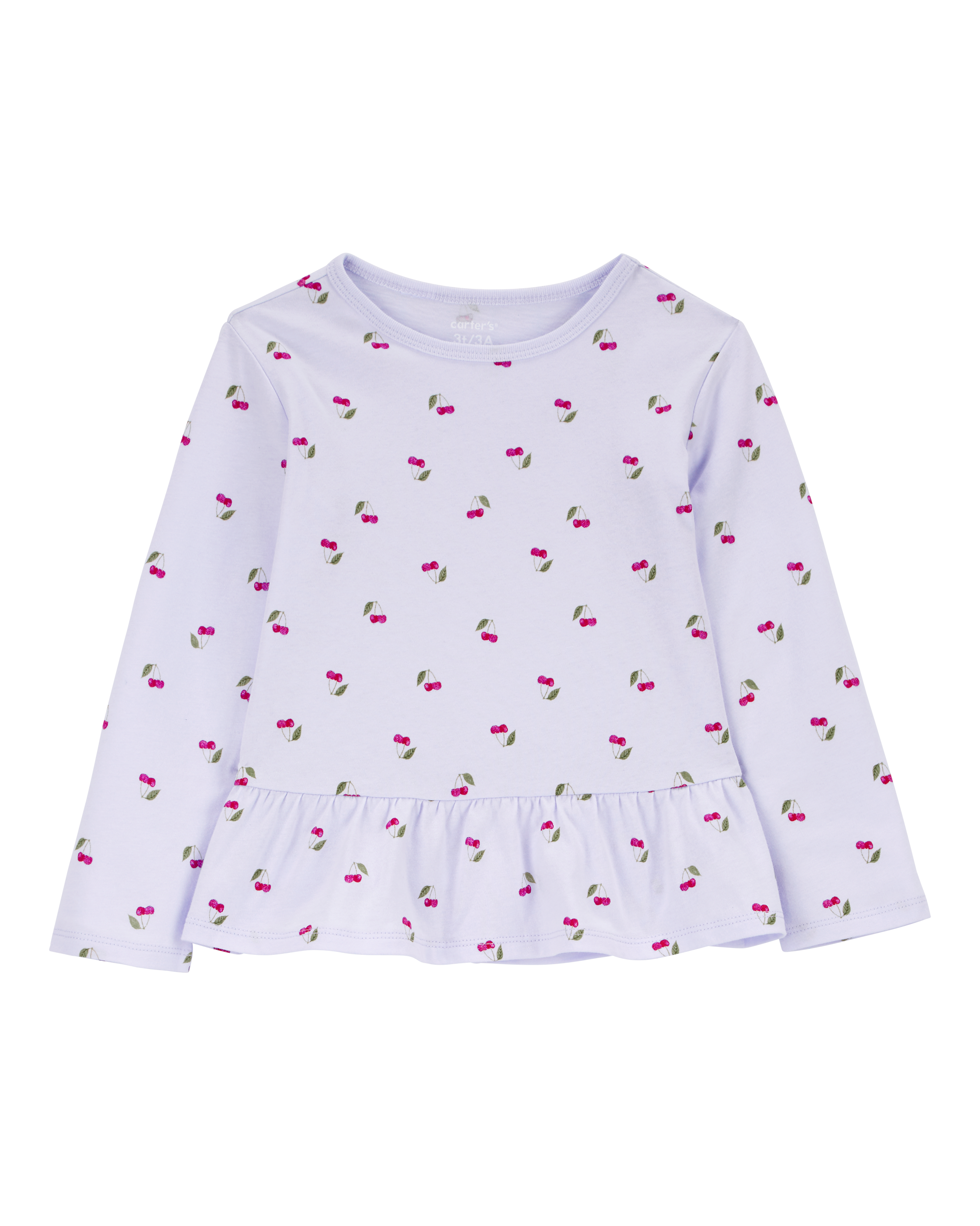 Toddler Cherry Print Peplum Top