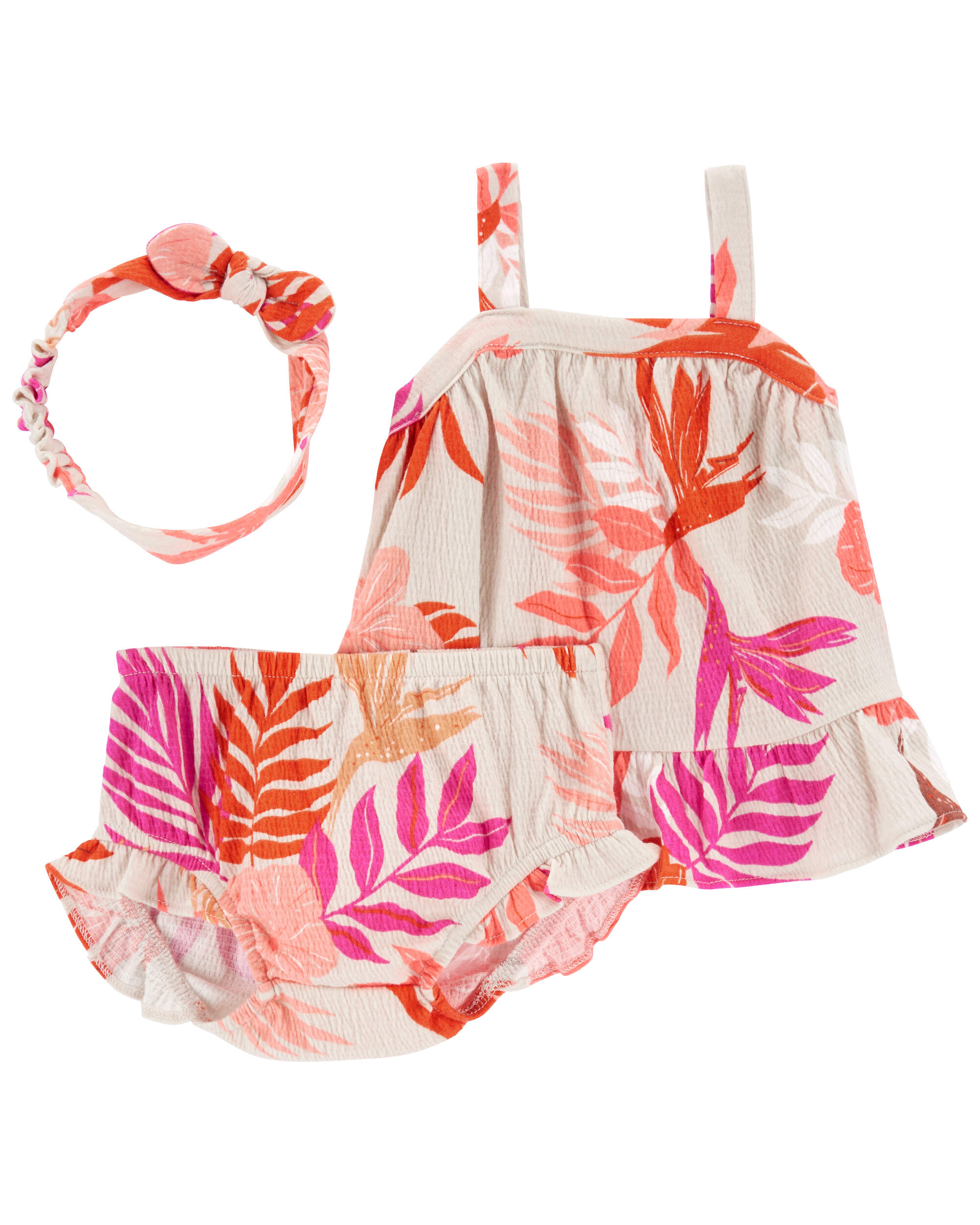 Baby 3-Piece Floral Crinkle Jersey Set