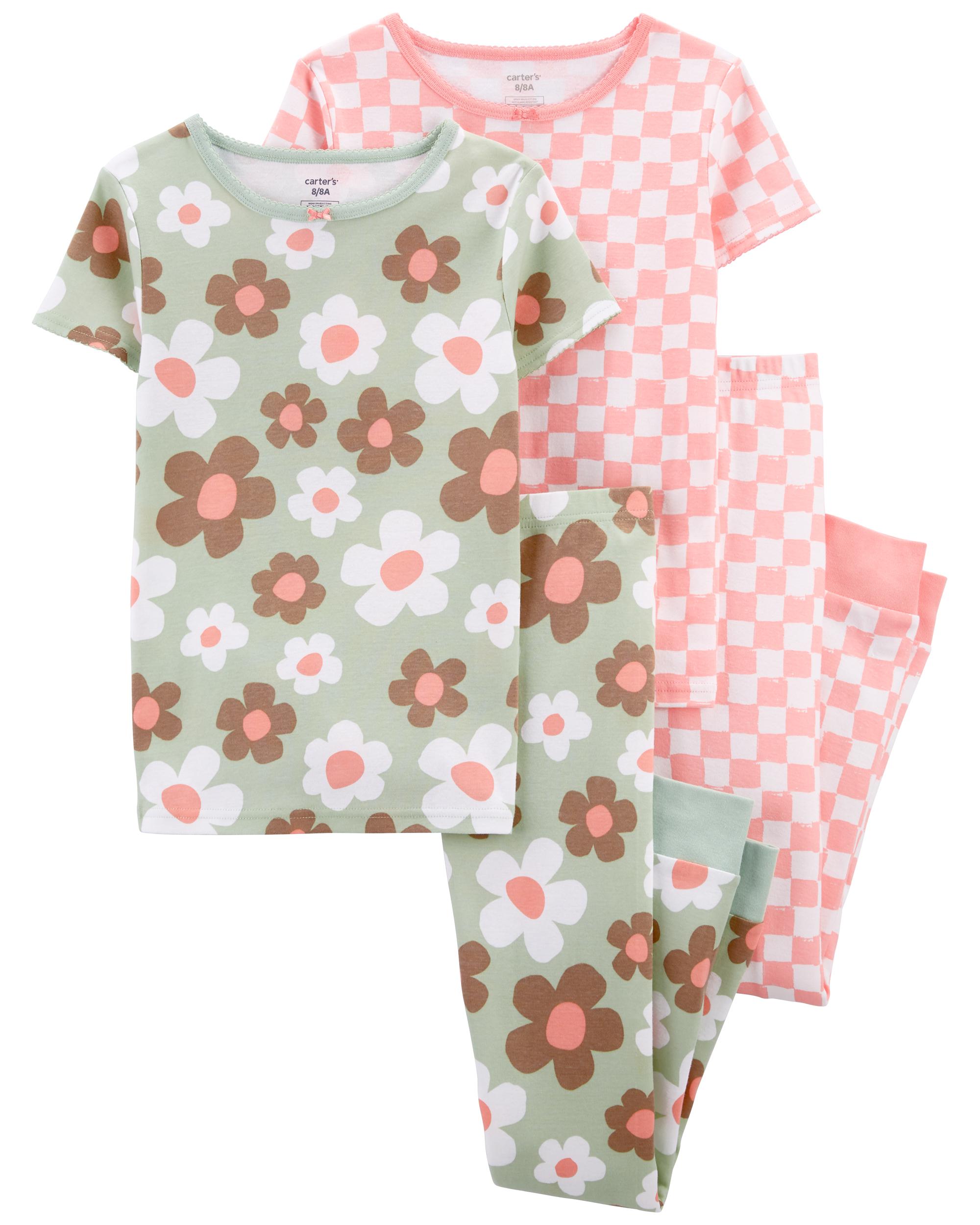 Carters Girls 0 Months-4T 4-Piece Floral 100% Snug Fit Cotton PJs