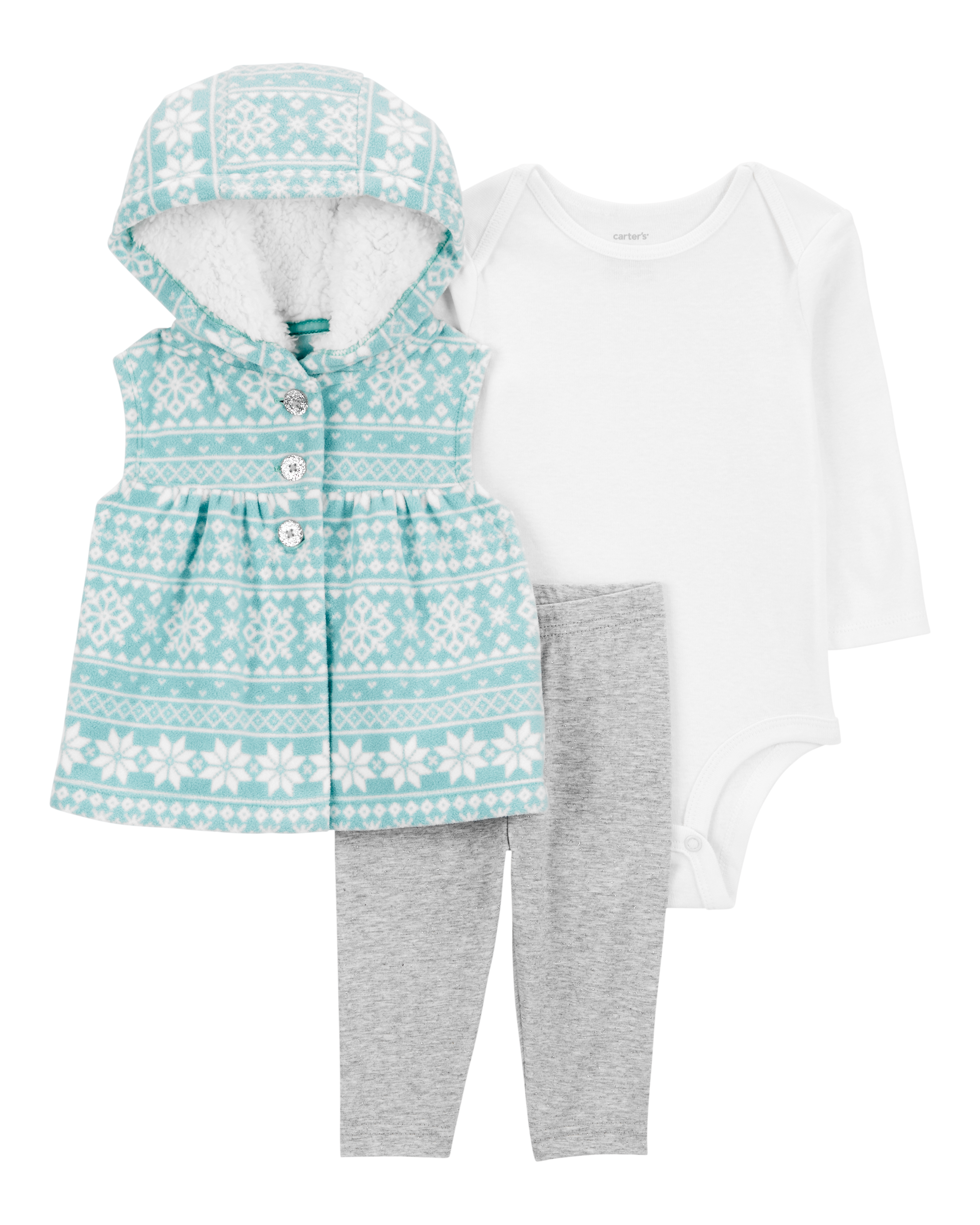 Baby 3-Piece Fair Isle Little Vest Set